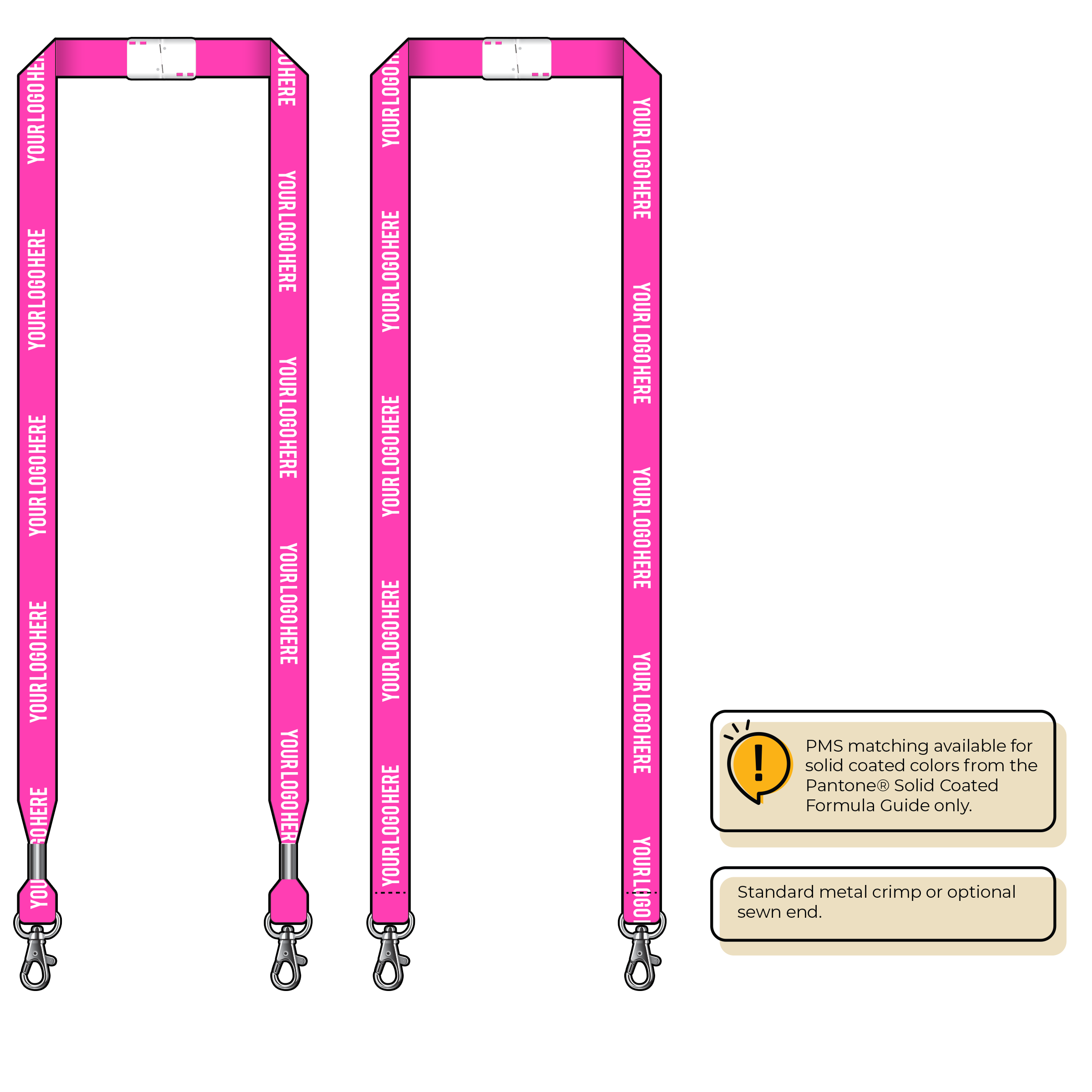 BHN012 | 5/8" Neon MicroWeave Silkscreen Lanyards :: DOUBLE ENDED