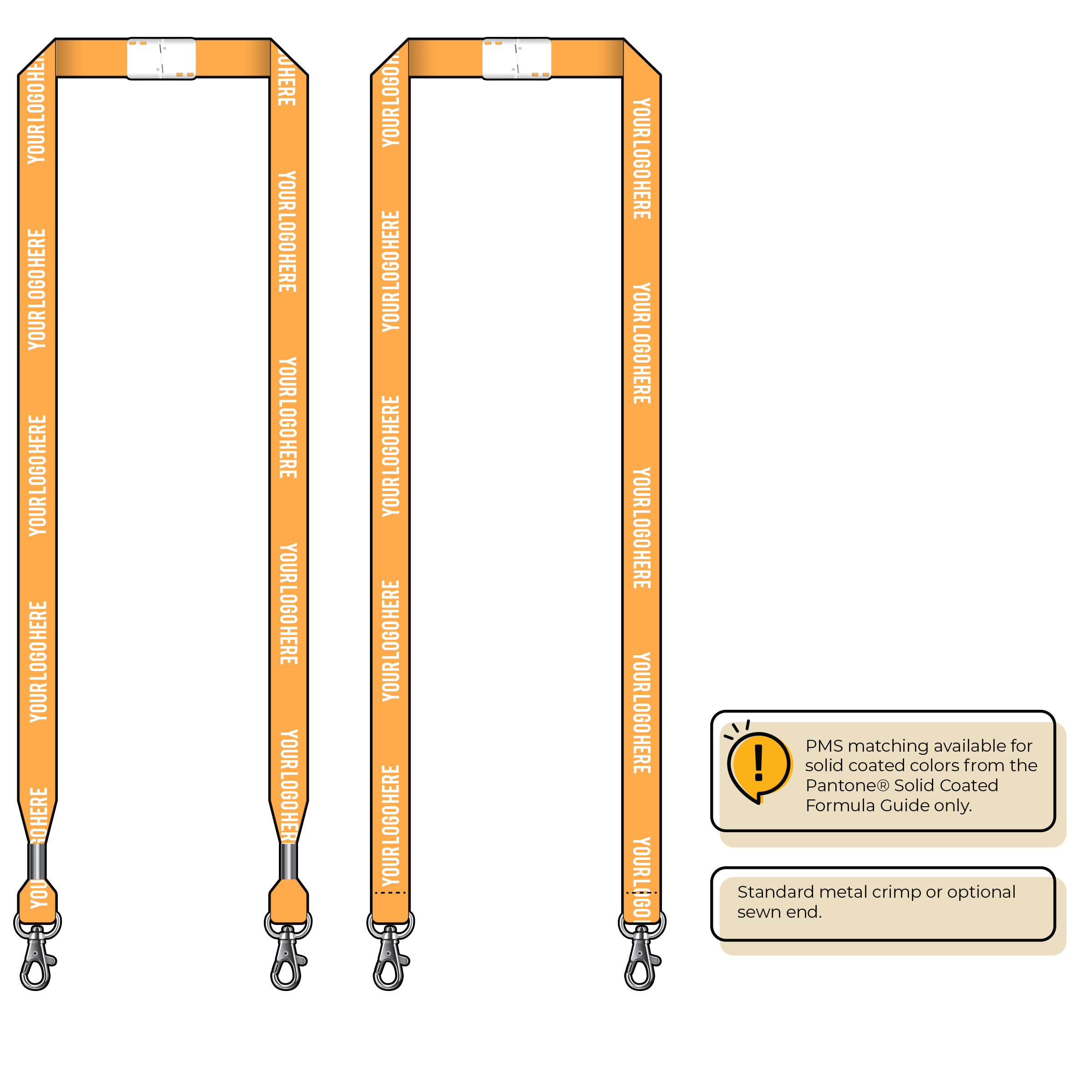 BHN012 | 5/8" Neon MicroWeave Silkscreen Lanyards :: DOUBLE ENDED