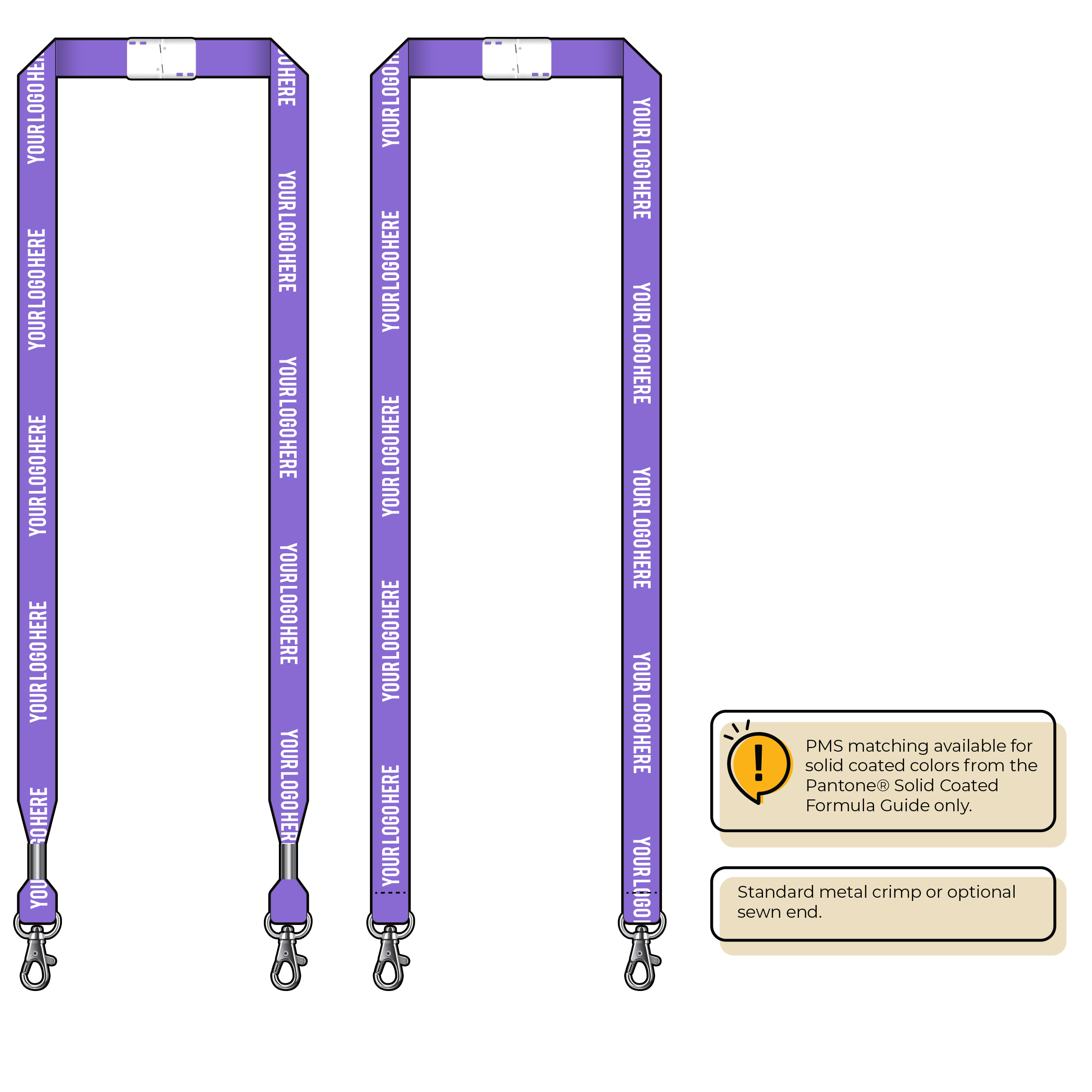 BHN012 | 5/8" Neon MicroWeave Silkscreen Lanyards :: DOUBLE ENDED