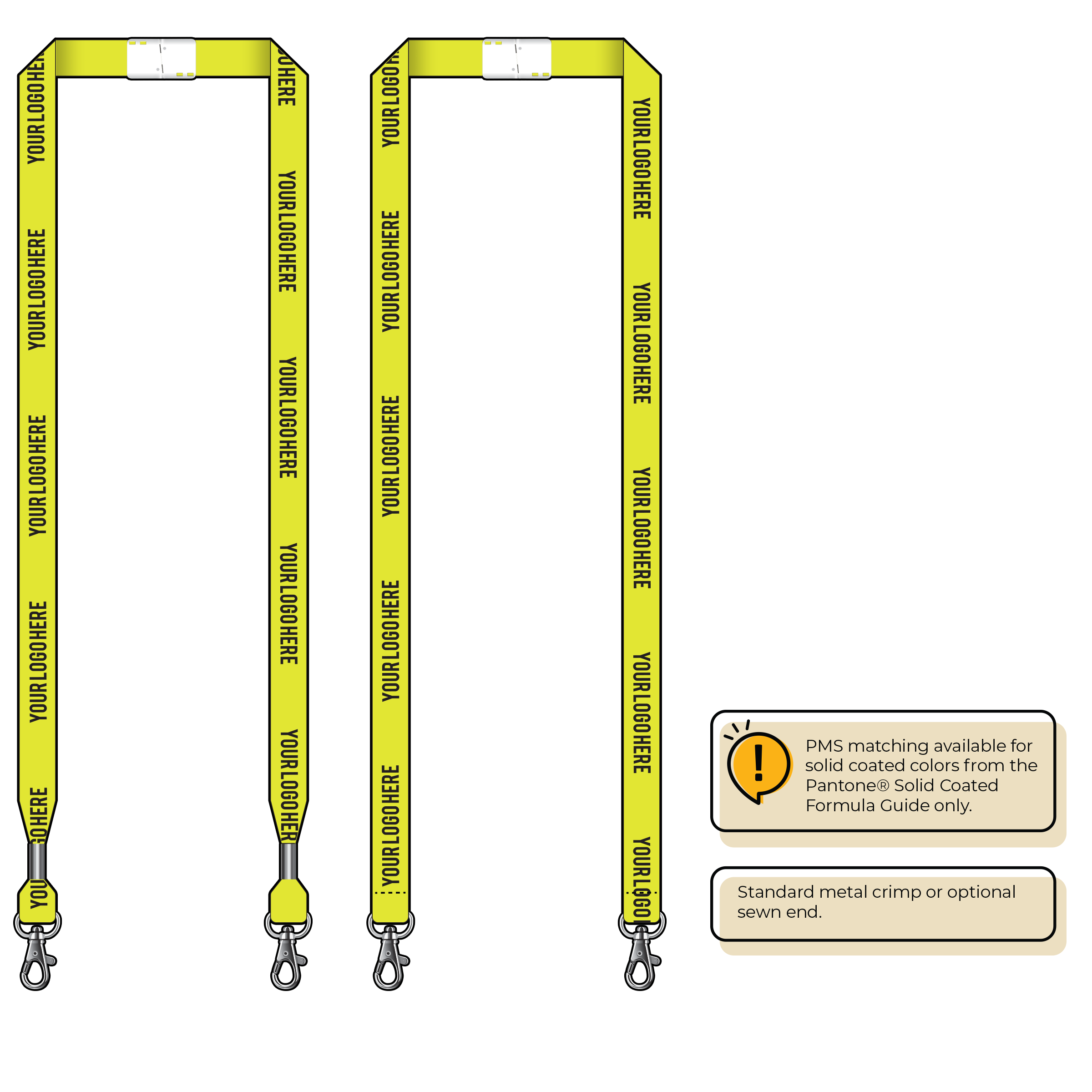 BHN012 | 5/8" Neon MicroWeave Silkscreen Lanyards :: DOUBLE ENDED