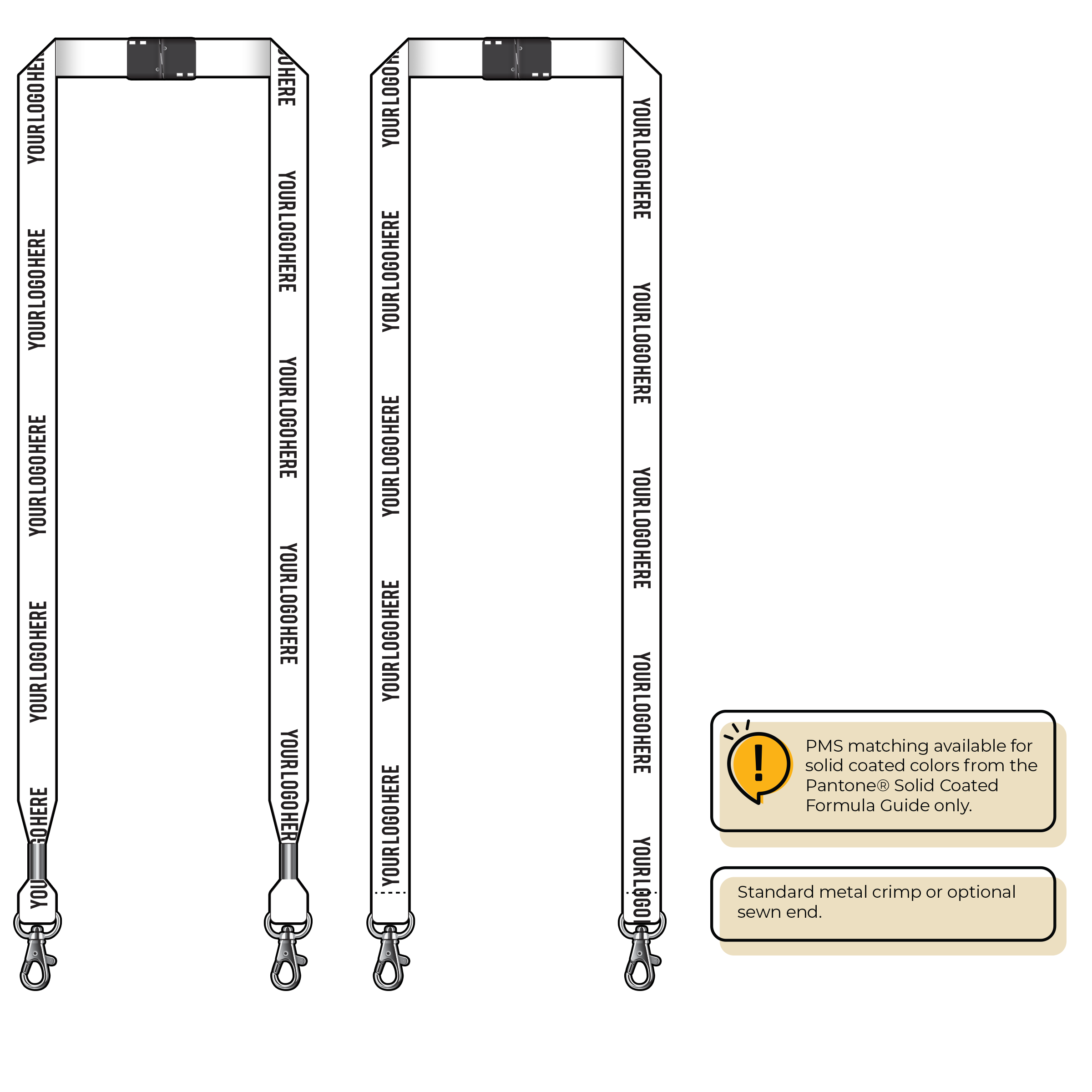BH0012 | 5/8" MicroWeave Silkscreen Lanyards :: DOUBLE ENDED