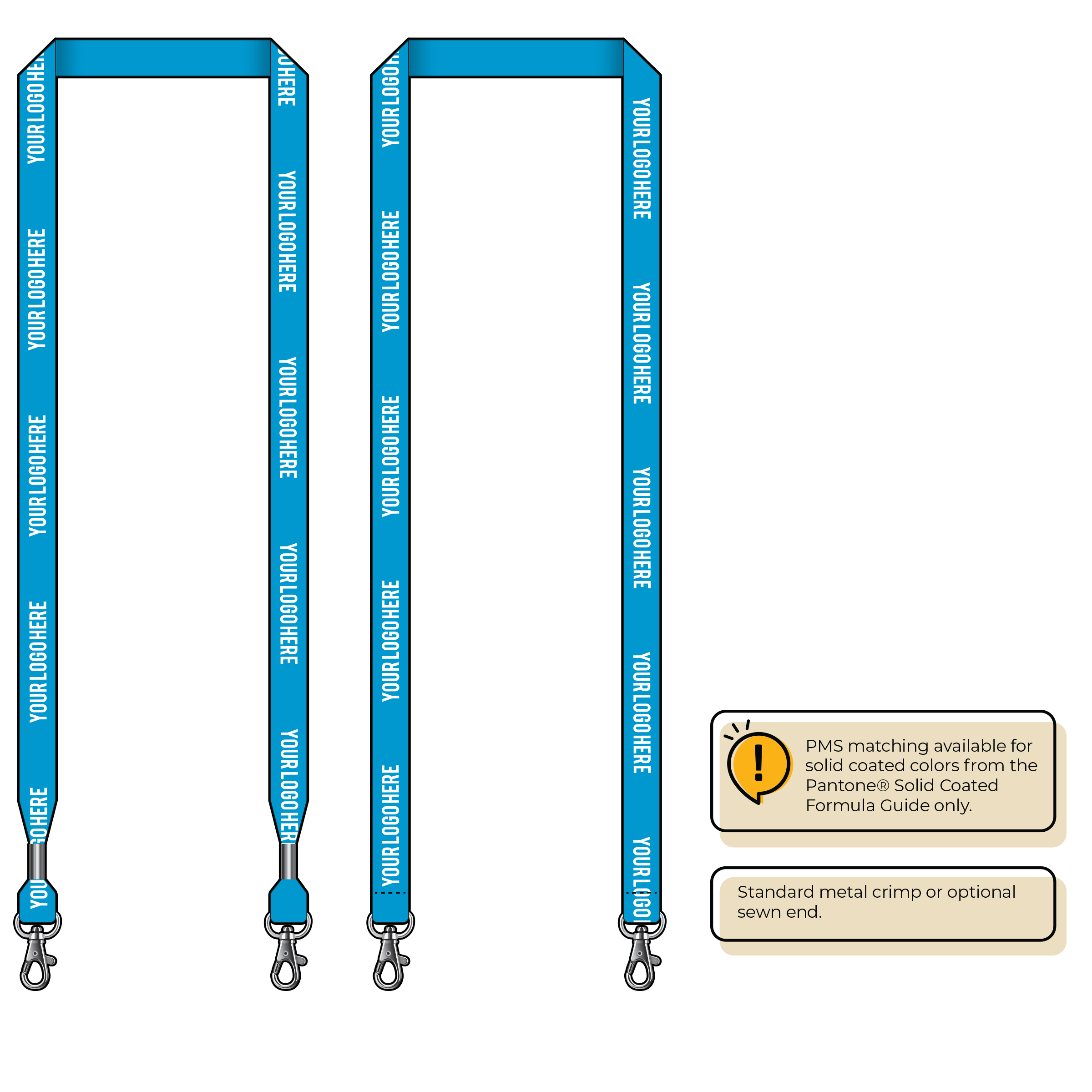 BHN012 | 5/8" Neon MicroWeave Silkscreen Lanyards :: DOUBLE ENDED