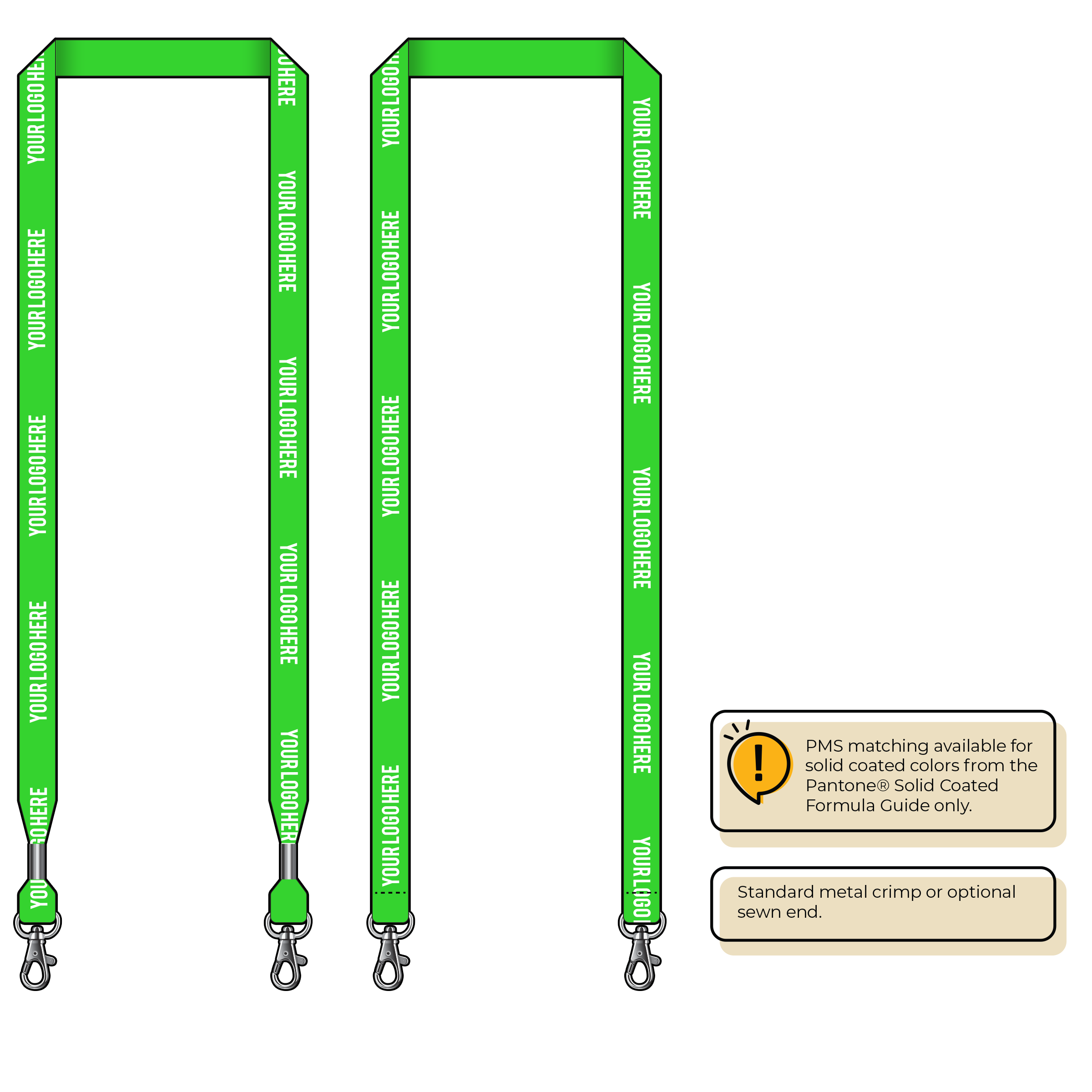 BHN012 | 5/8" Neon MicroWeave Silkscreen Lanyards :: DOUBLE ENDED