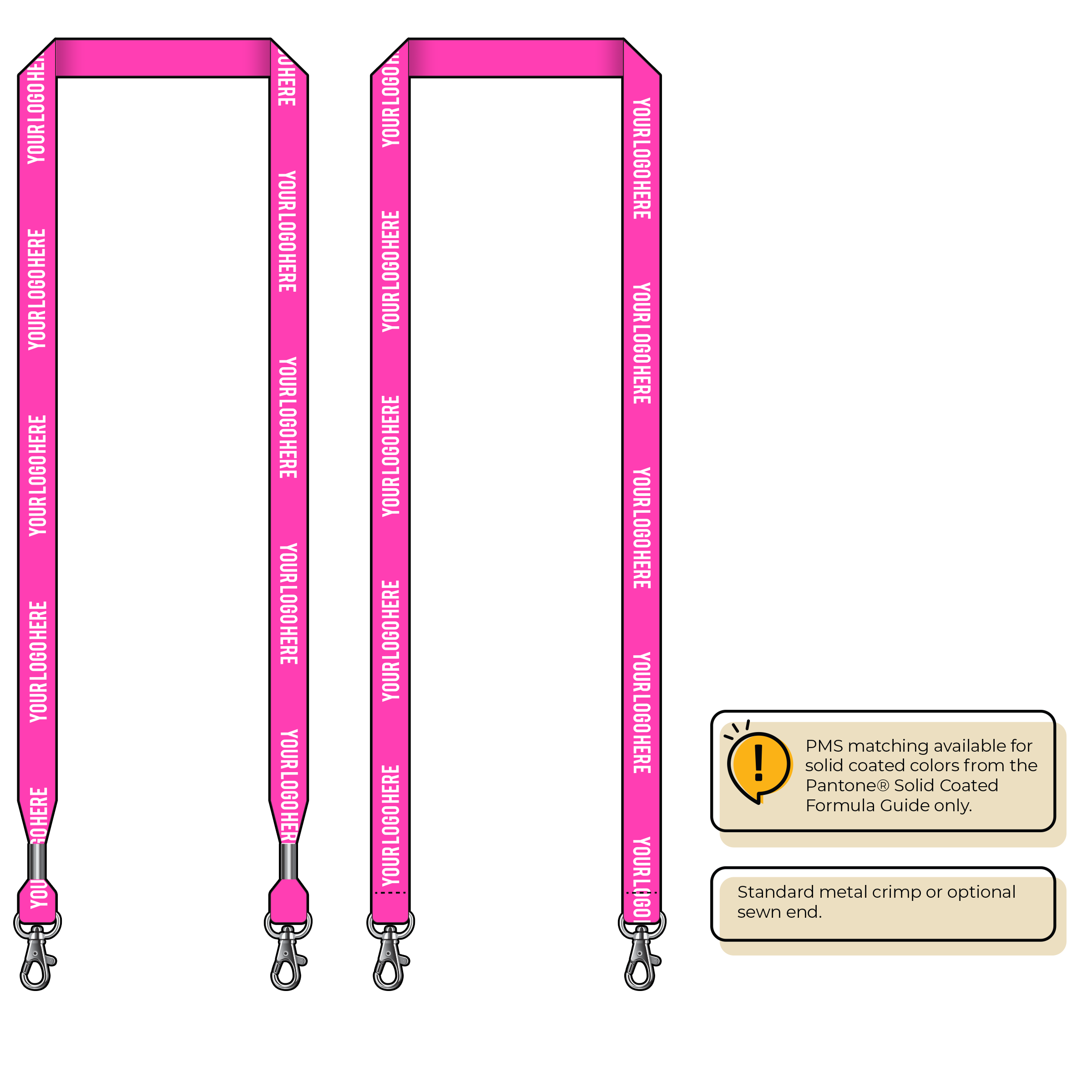 BHN012 | 5/8" Neon MicroWeave Silkscreen Lanyards :: DOUBLE ENDED