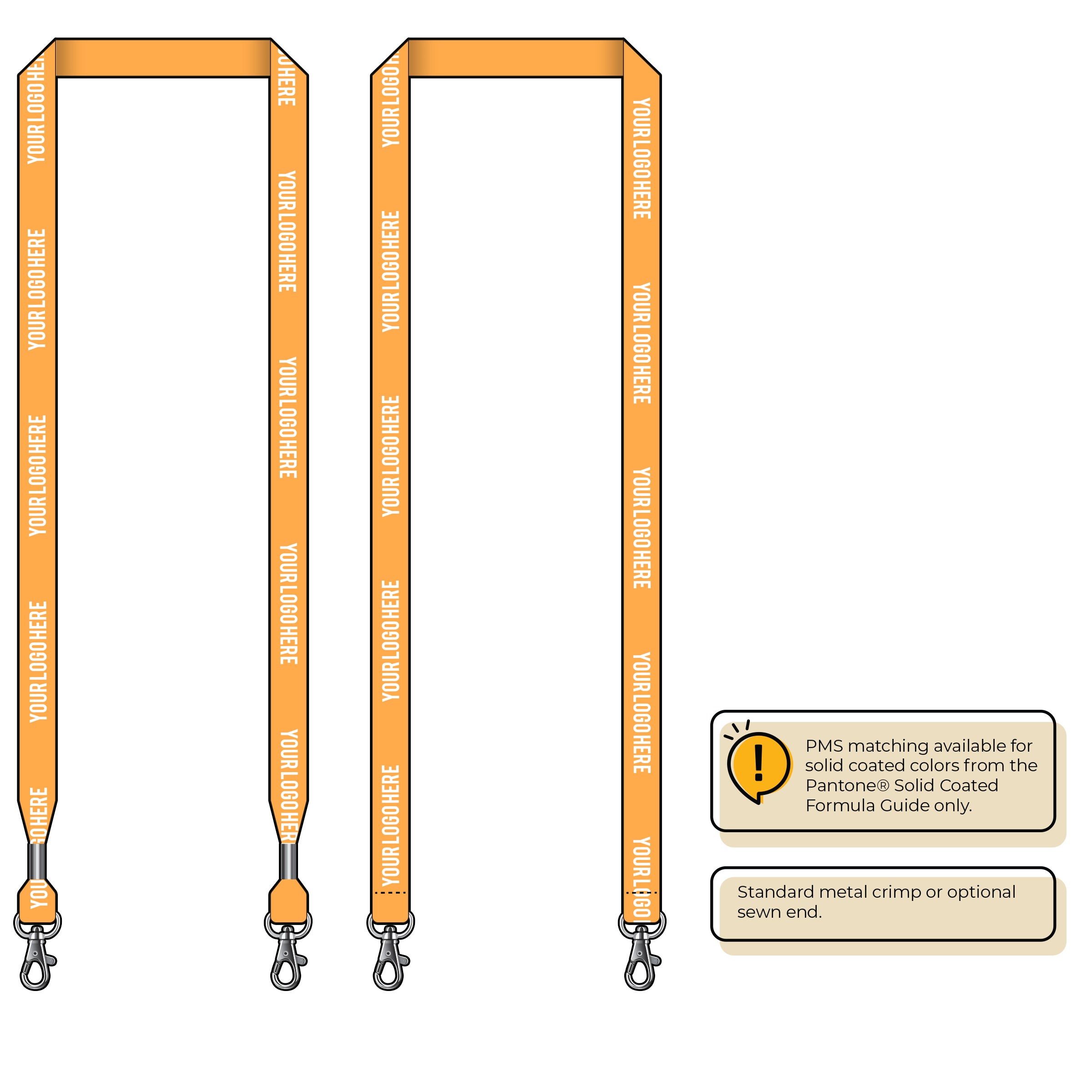 BHN012 | 5/8" Neon MicroWeave Silkscreen Lanyards :: DOUBLE ENDED