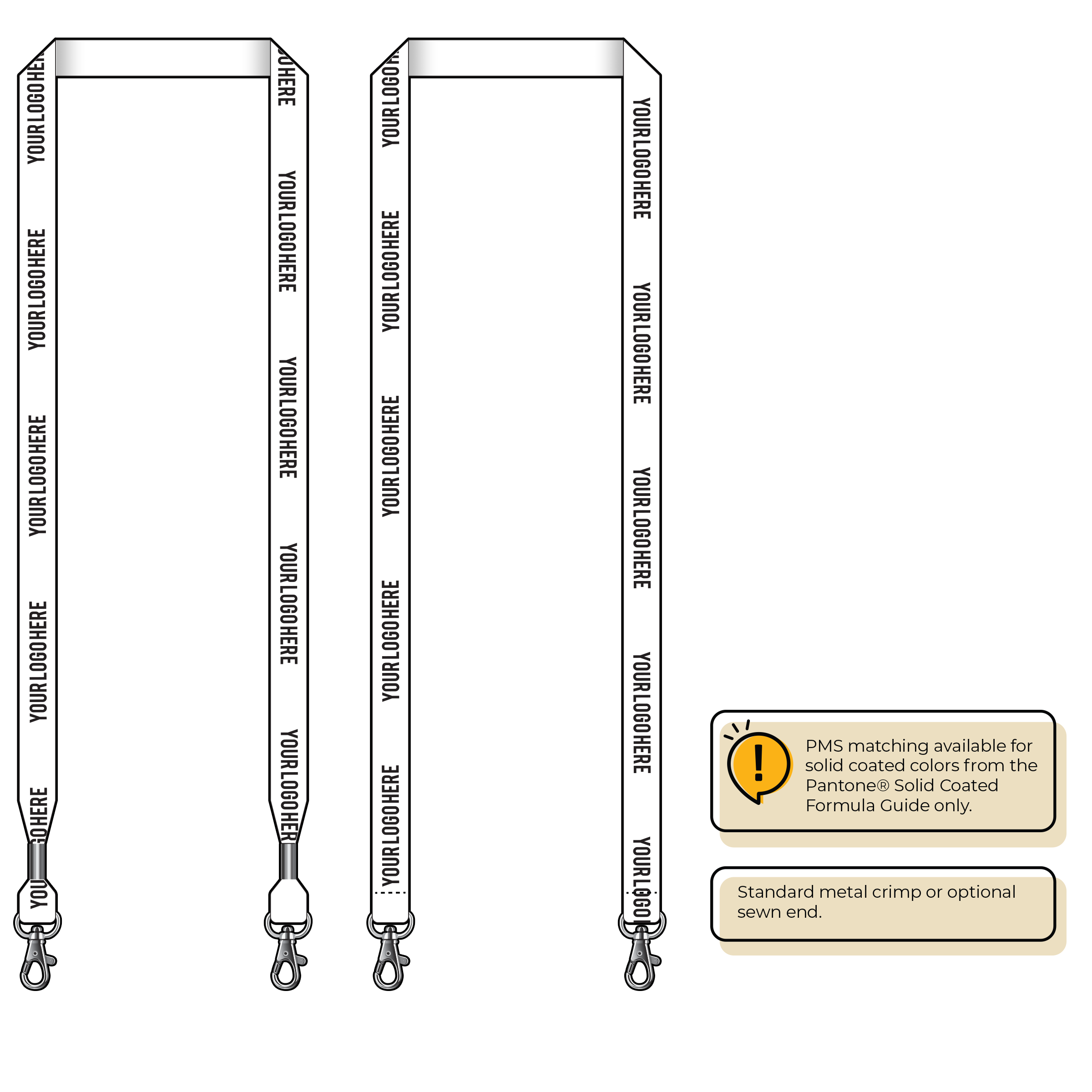 BH0012 | 5/8" MicroWeave Silkscreen Lanyards :: DOUBLE ENDED