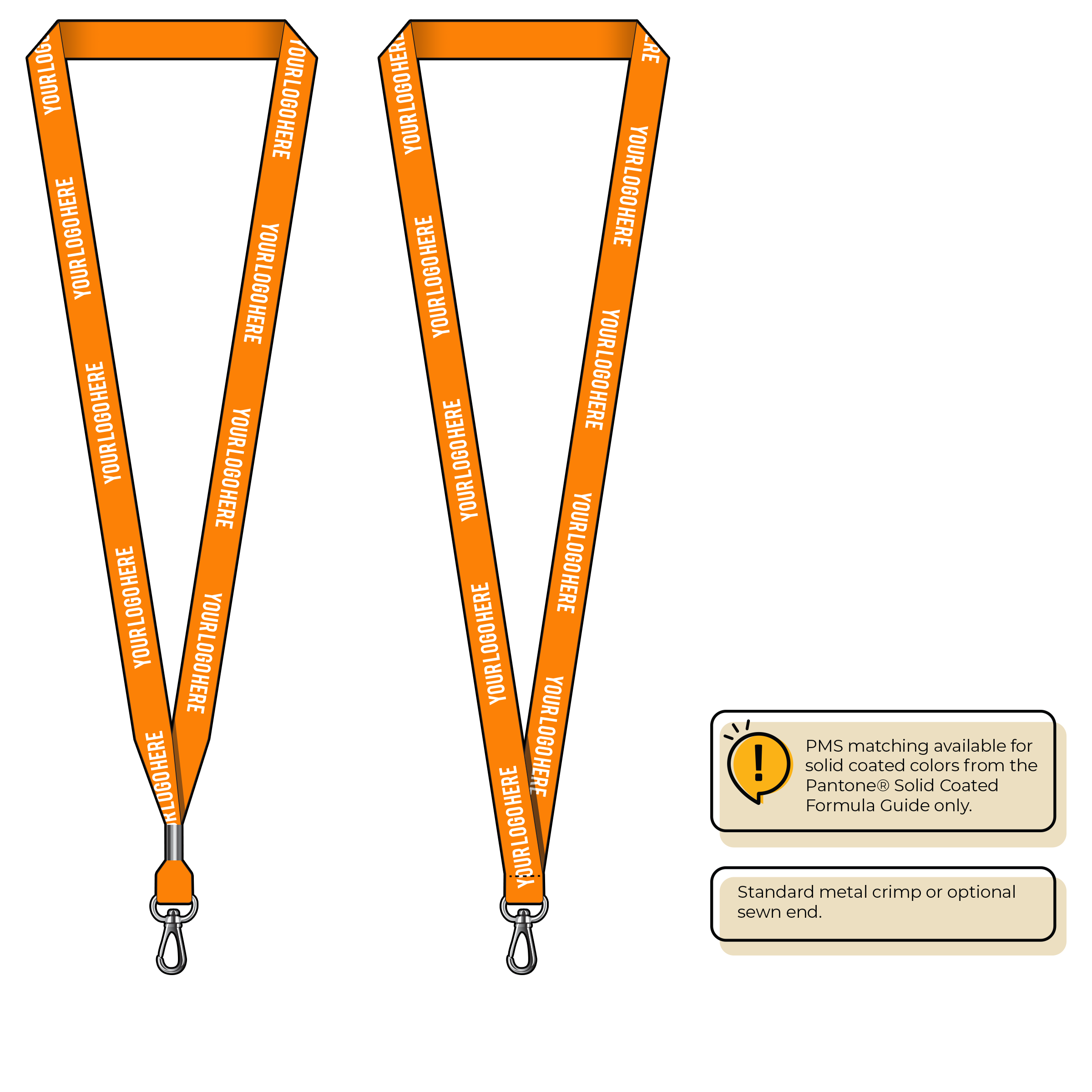 BH0012 | 5/8" MicroWeave Silkscreen Lanyards :: NON-STANDARD END ATTACHMENTS