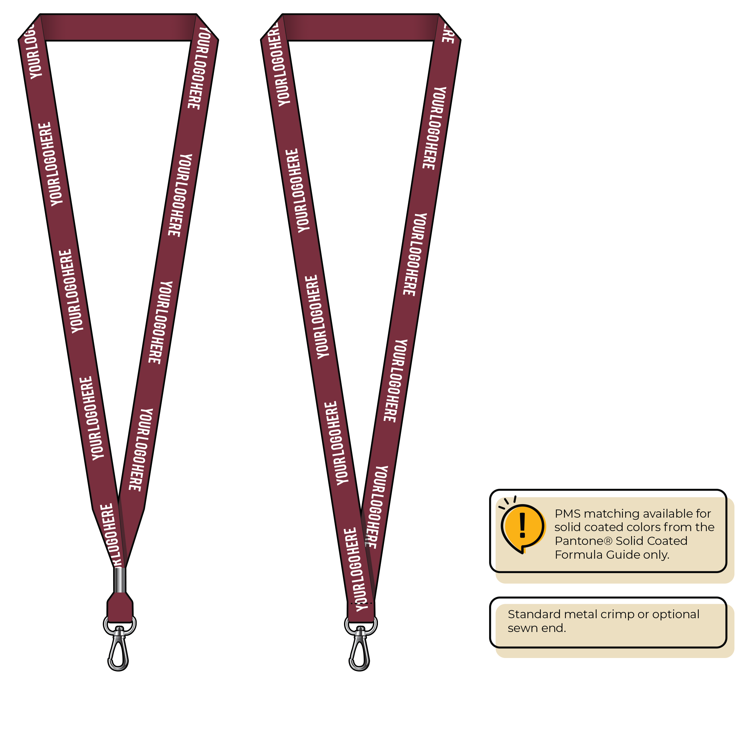BH0012 | 5/8" MicroWeave Silkscreen Lanyards :: NON-STANDARD END ATTACHMENTS