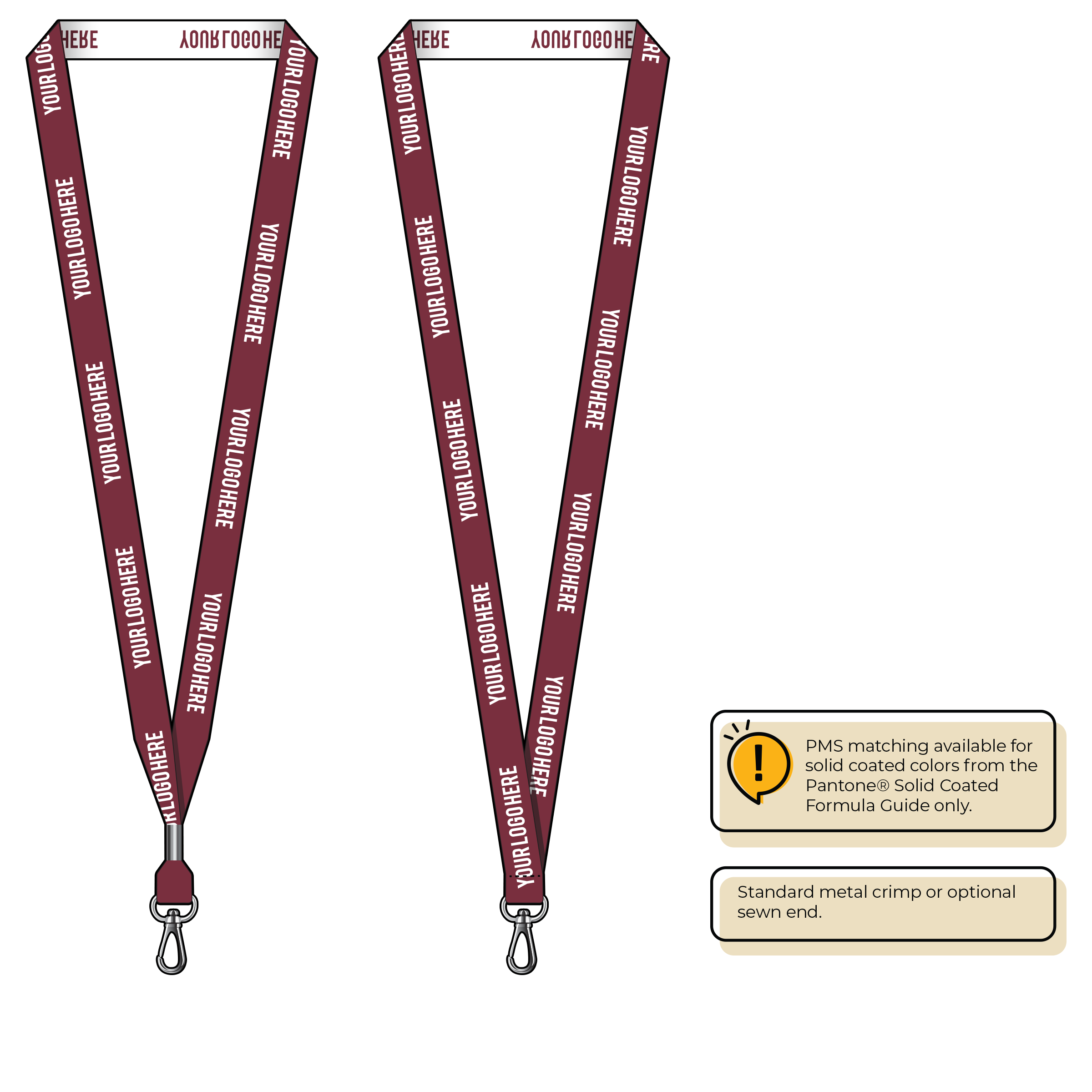 BH0022 | 5/8" Woven Lanyards :: NON-STANDARD END ATTACHMENTS