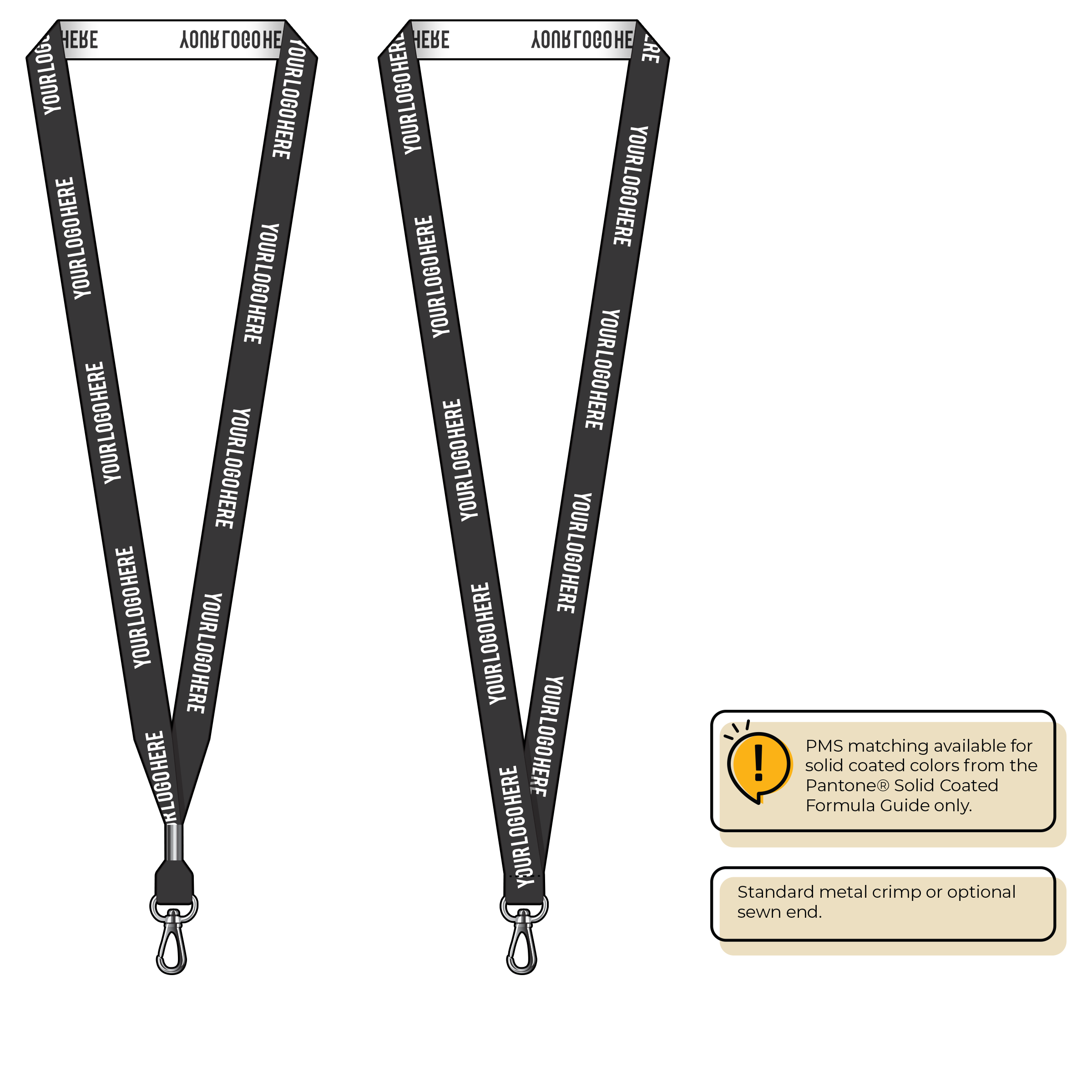 BH0022 | 5/8" Woven Lanyards :: NON-STANDARD END ATTACHMENTS