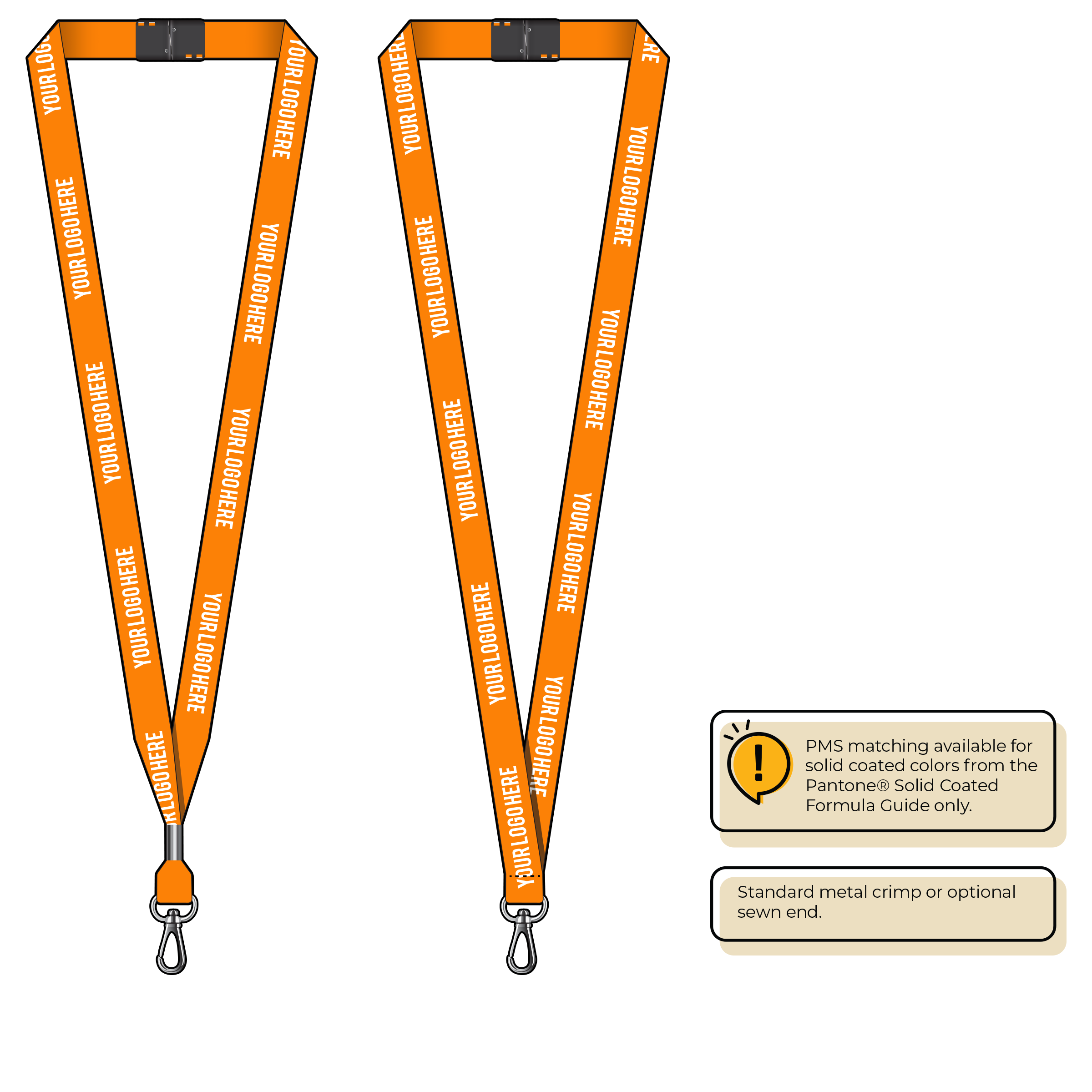 BH0012 | 5/8" MicroWeave Silkscreen Lanyards :: NON-STANDARD END ATTACHMENTS