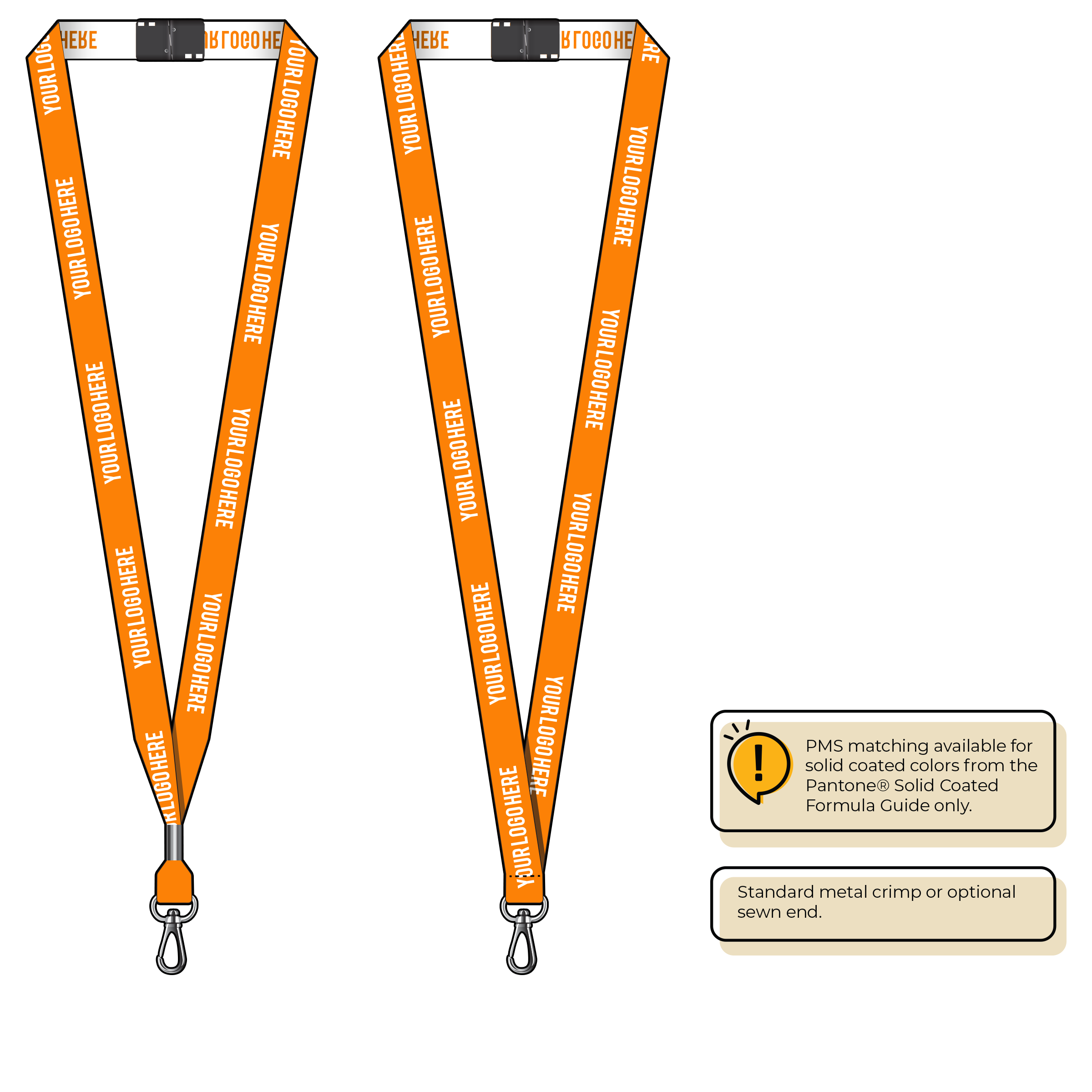 BH0022 | 5/8" Woven Lanyards :: NON-STANDARD END ATTACHMENTS