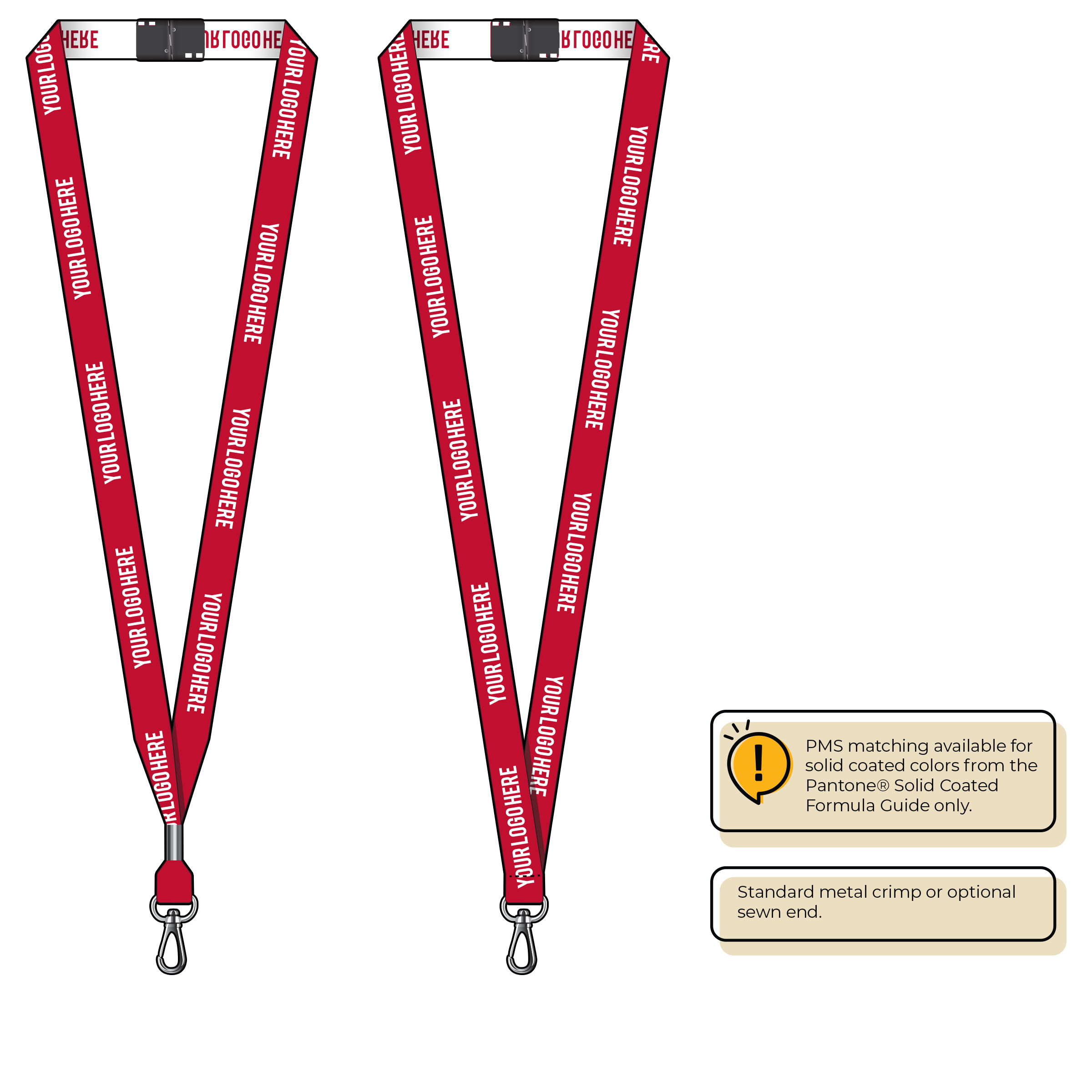 BH0022 | 5/8" Woven Lanyards :: NON-STANDARD END ATTACHMENTS