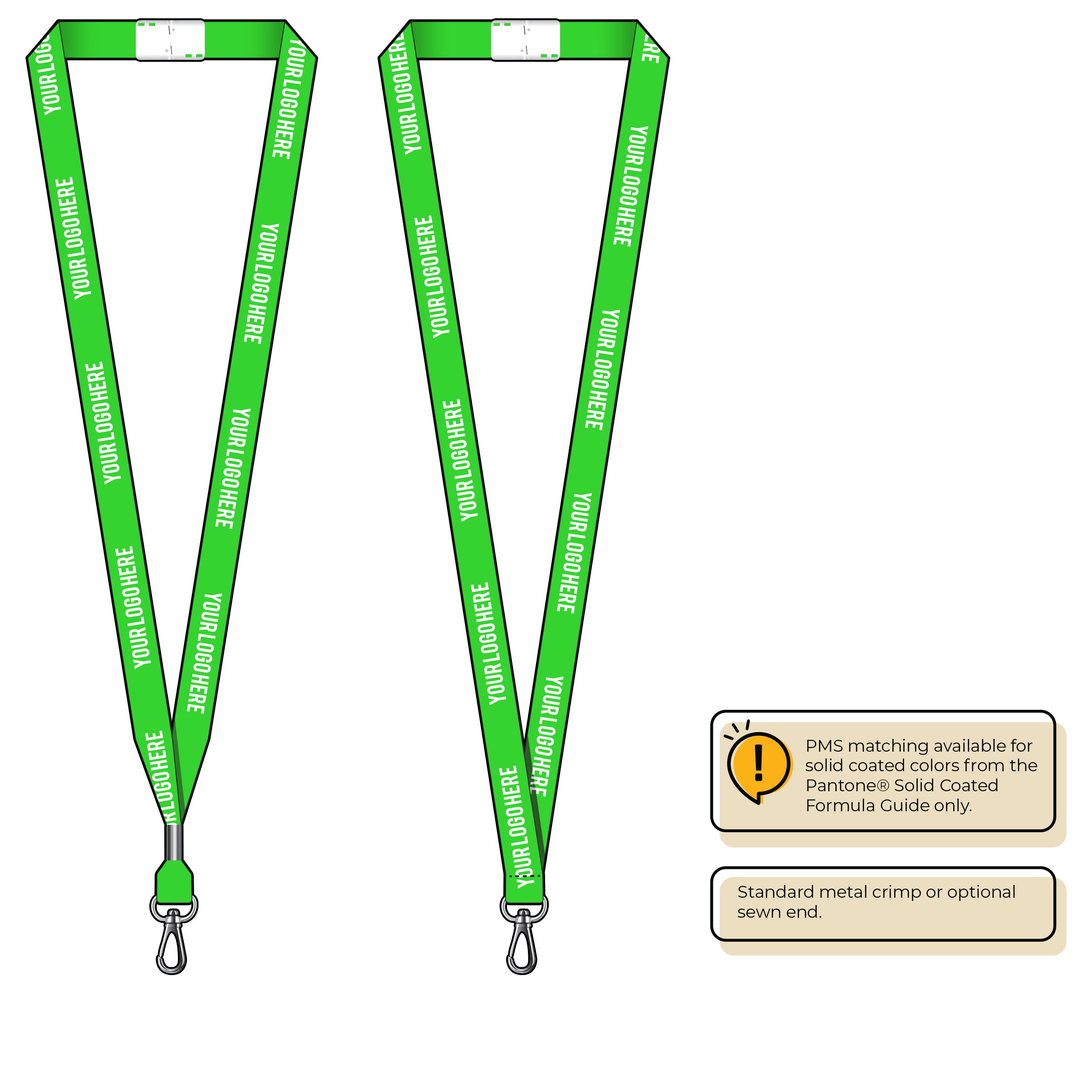 BHN012 | 5/8" Neon MicroWeave Silkscreen Lanyards :: NON-STANDARD END ATTACHMENTS