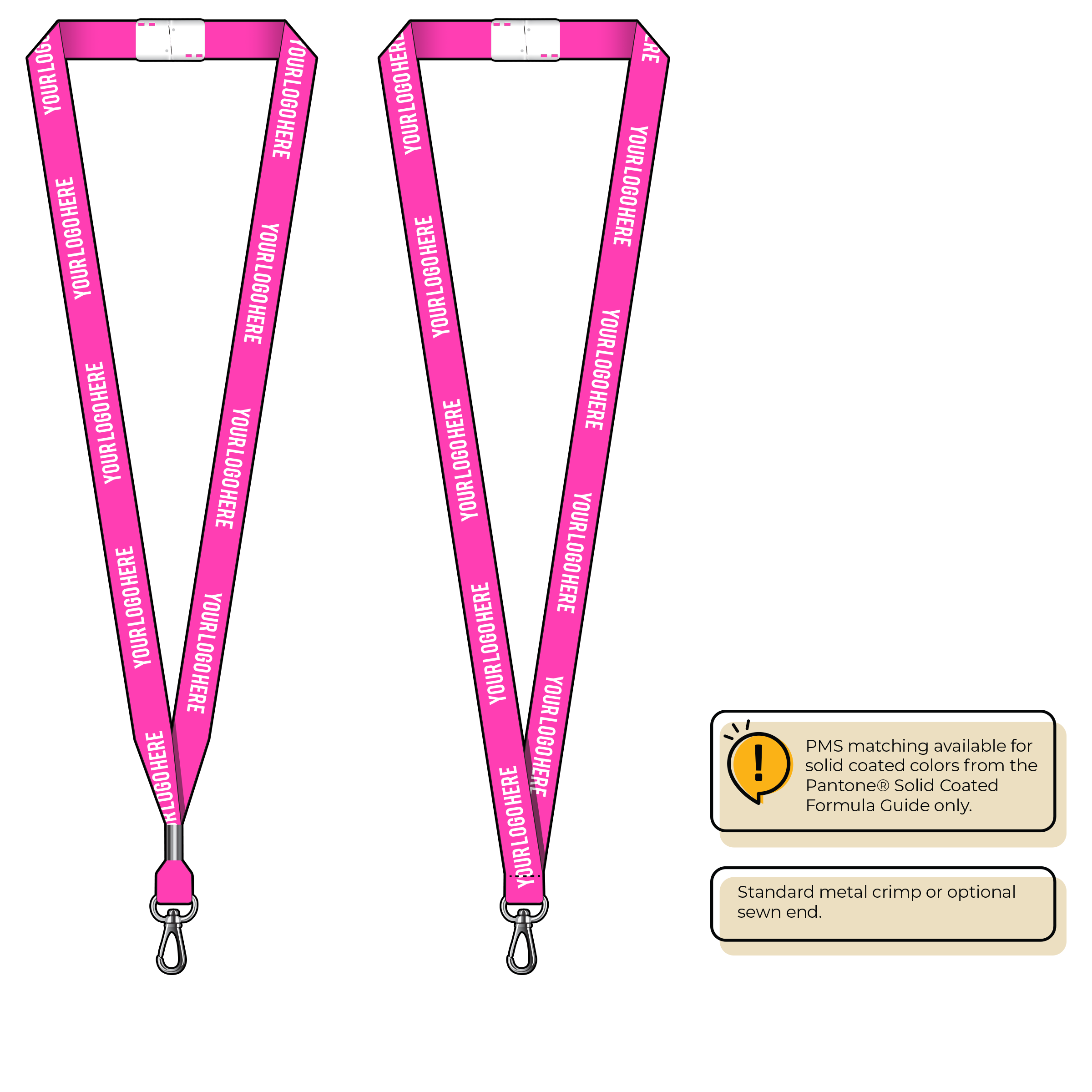 BHN012 | 5/8" Neon MicroWeave Silkscreen Lanyards :: NON-STANDARD END ATTACHMENTS