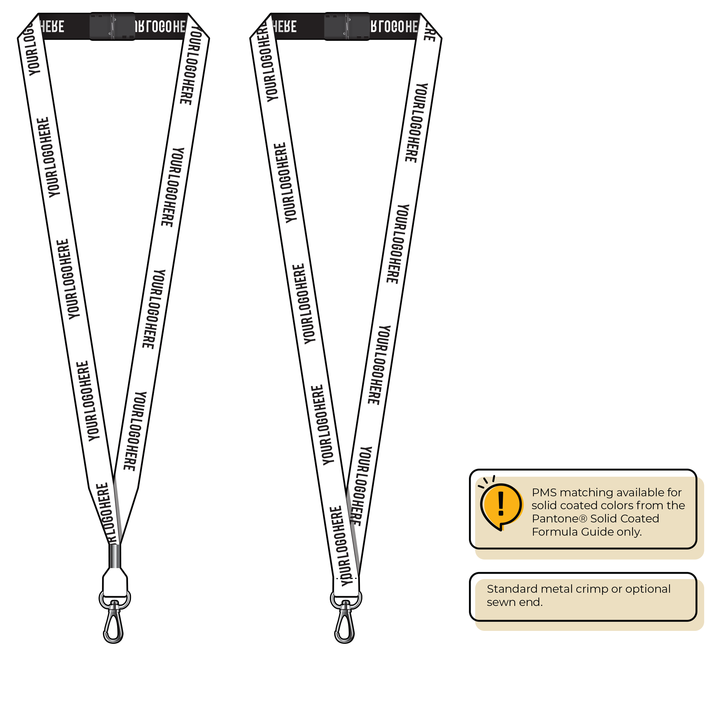 BH0022 | 5/8" Woven Lanyards :: NON-STANDARD END ATTACHMENTS