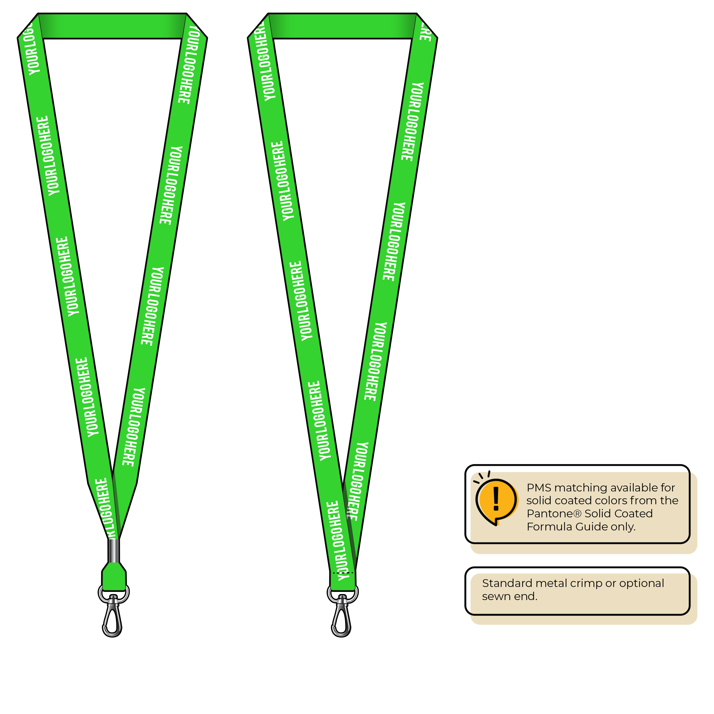 BHN012 | 5/8" Neon MicroWeave Silkscreen Lanyards :: NON-STANDARD END ATTACHMENTS