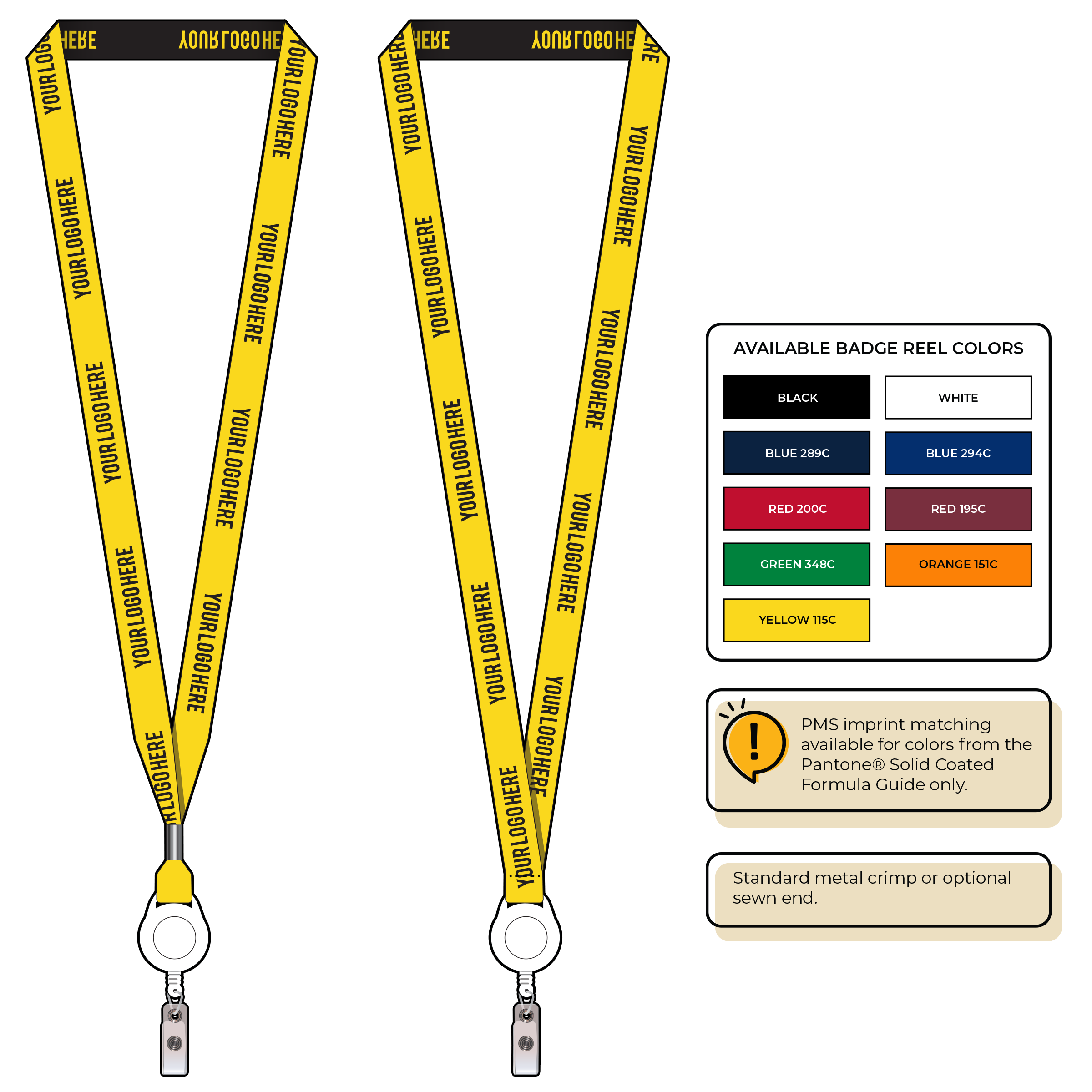 BH0022 | 5/8" Woven Lanyards :: NON-STANDARD END ATTACHMENTS