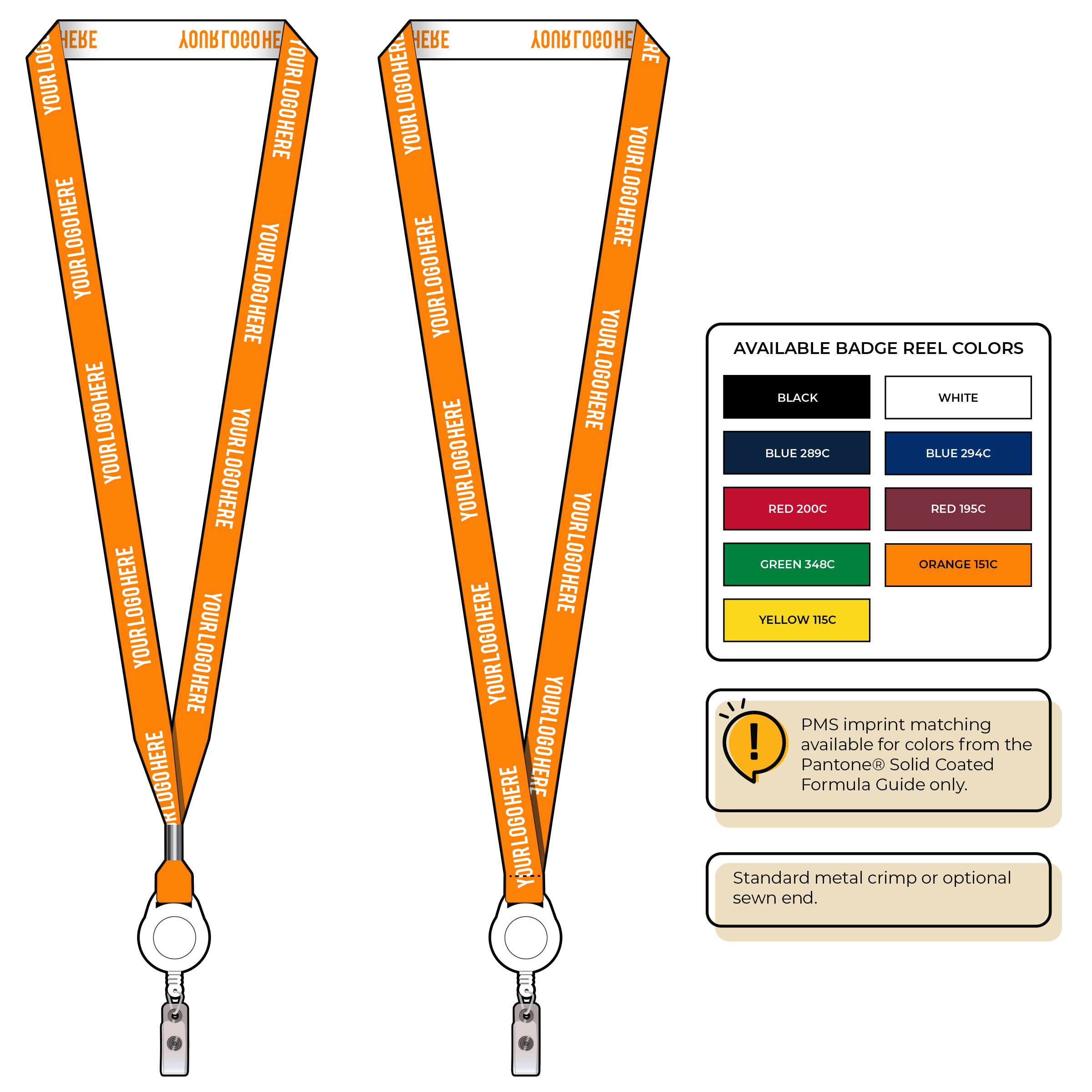 BH0022 | 5/8" Woven Lanyards :: NON-STANDARD END ATTACHMENTS