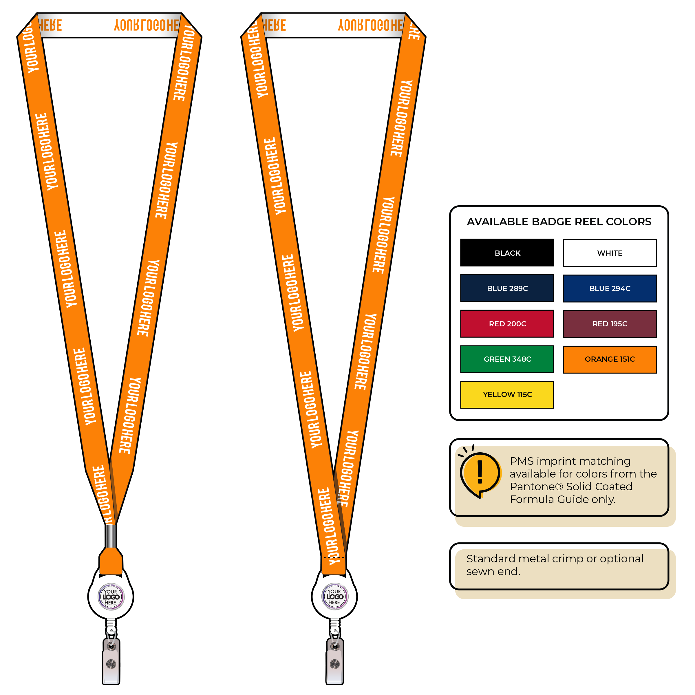BH0022 | 5/8" Woven Lanyards :: NON-STANDARD END ATTACHMENTS