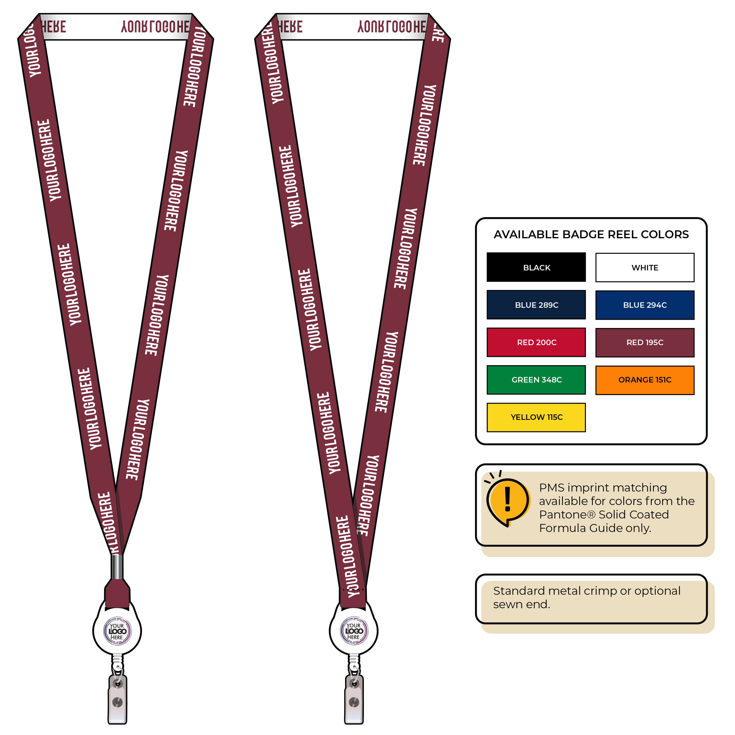 BH0022 | 5/8" Woven Lanyards :: NON-STANDARD END ATTACHMENTS