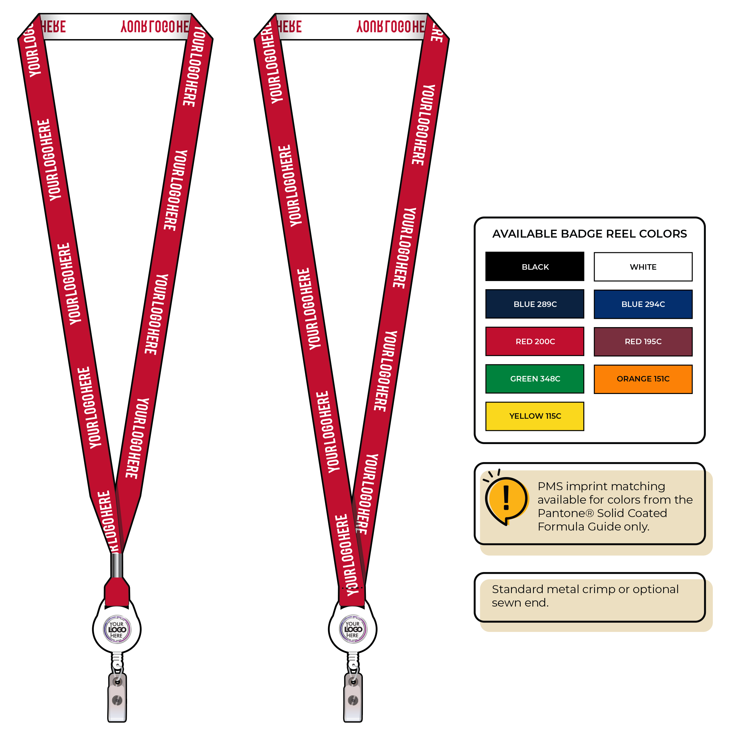 BH0022 | 5/8" Woven Lanyards :: NON-STANDARD END ATTACHMENTS