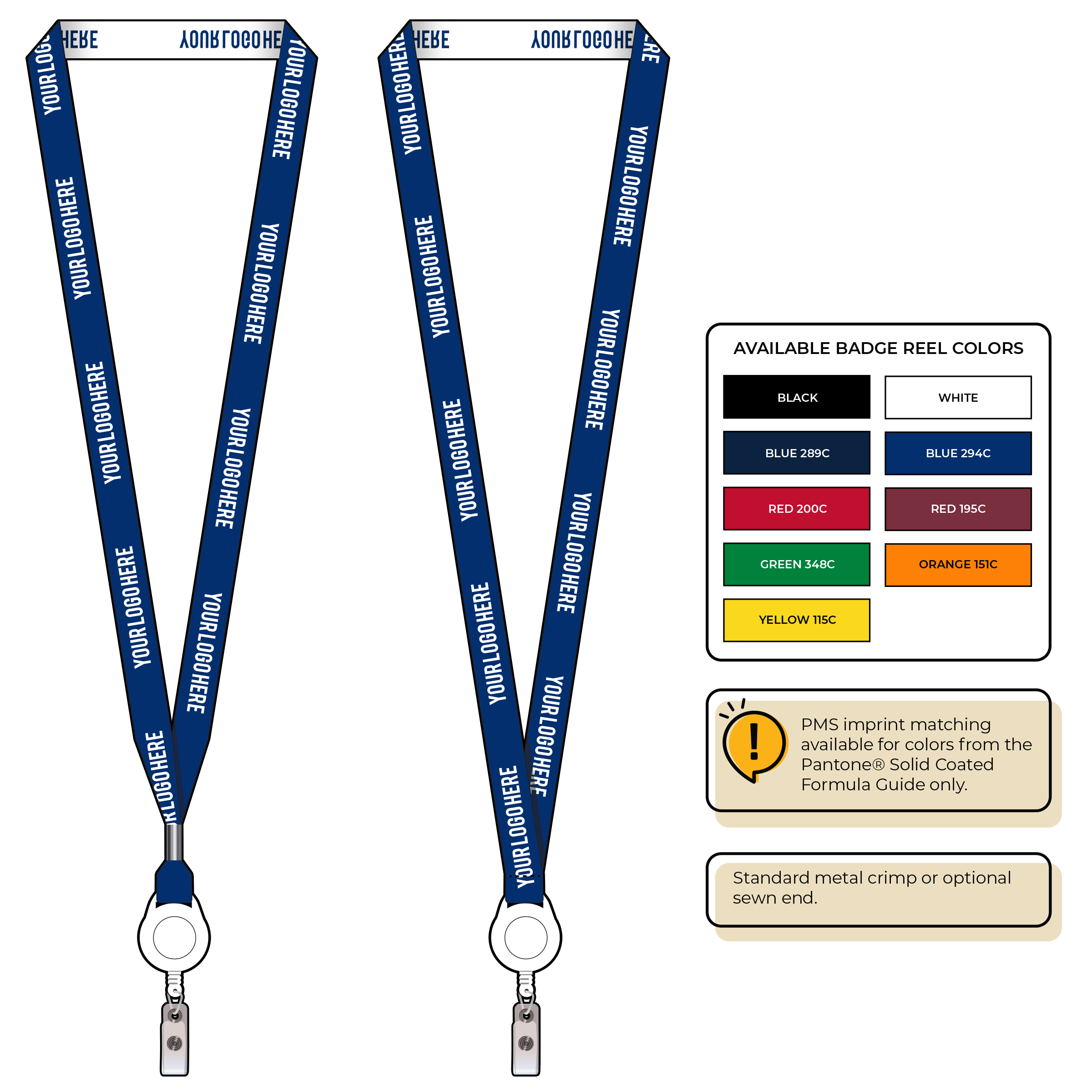 BH0022 | 5/8" Woven Lanyards :: NON-STANDARD END ATTACHMENTS