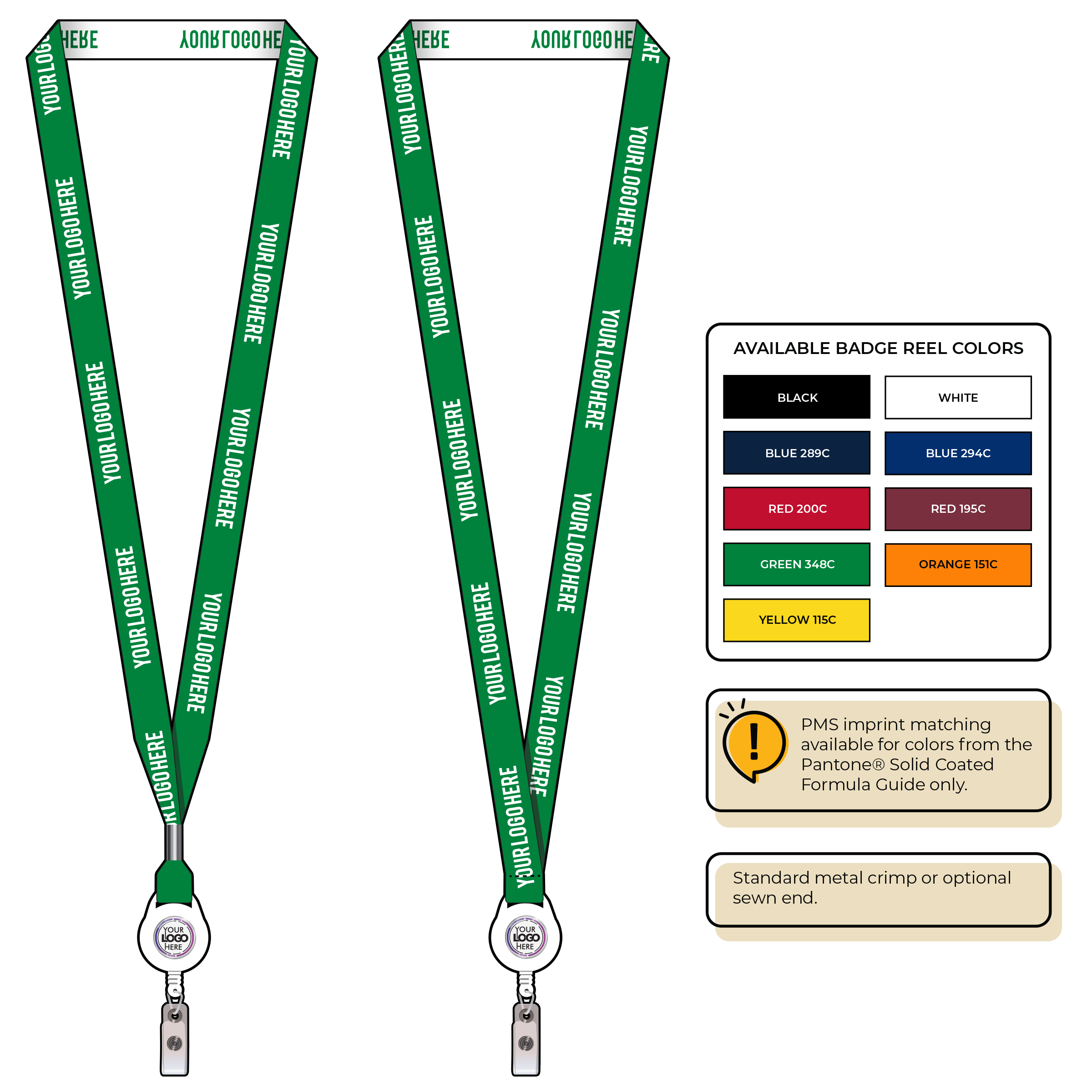 BH0022 | 5/8" Woven Lanyards :: NON-STANDARD END ATTACHMENTS