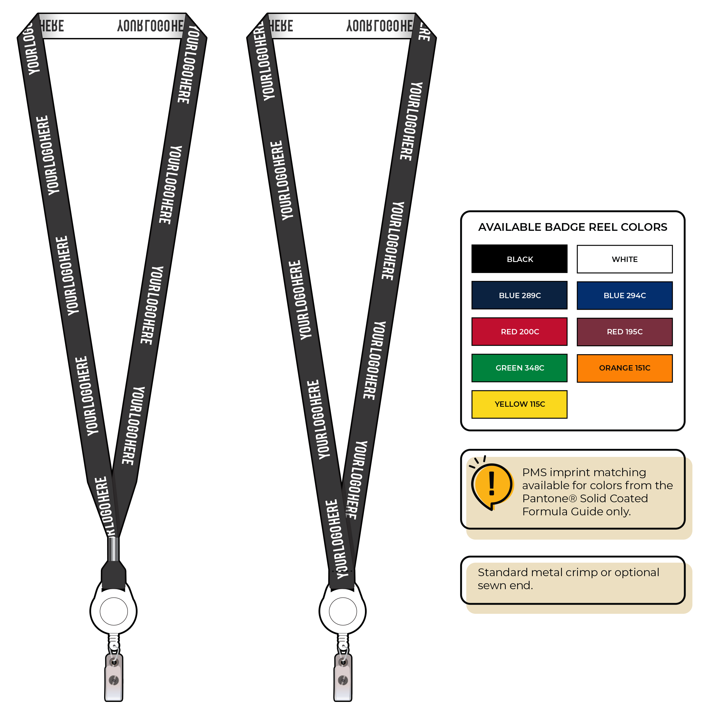 BH0022 | 5/8" Woven Lanyards :: NON-STANDARD END ATTACHMENTS