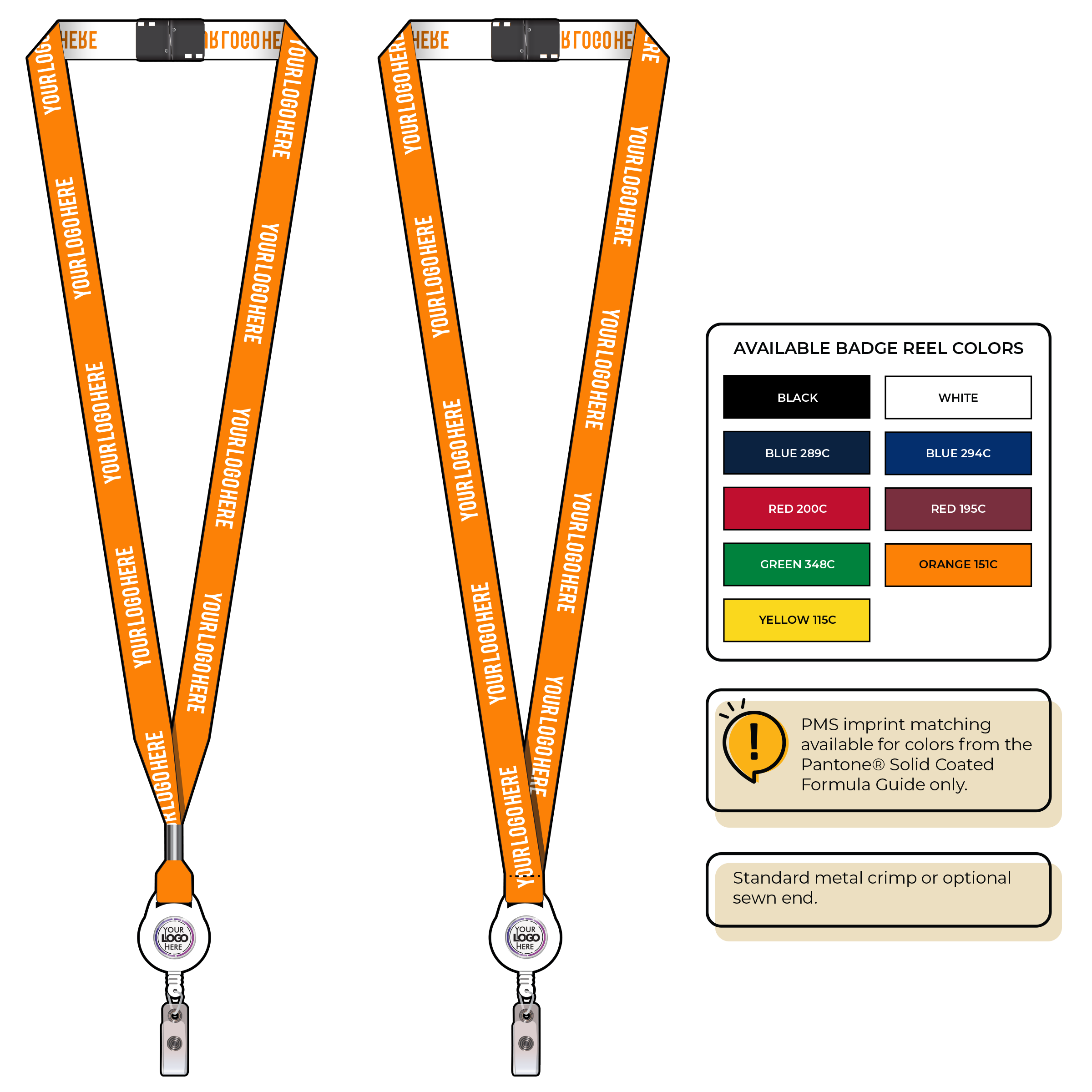 BH0022 | 5/8" Woven Lanyards :: NON-STANDARD END ATTACHMENTS