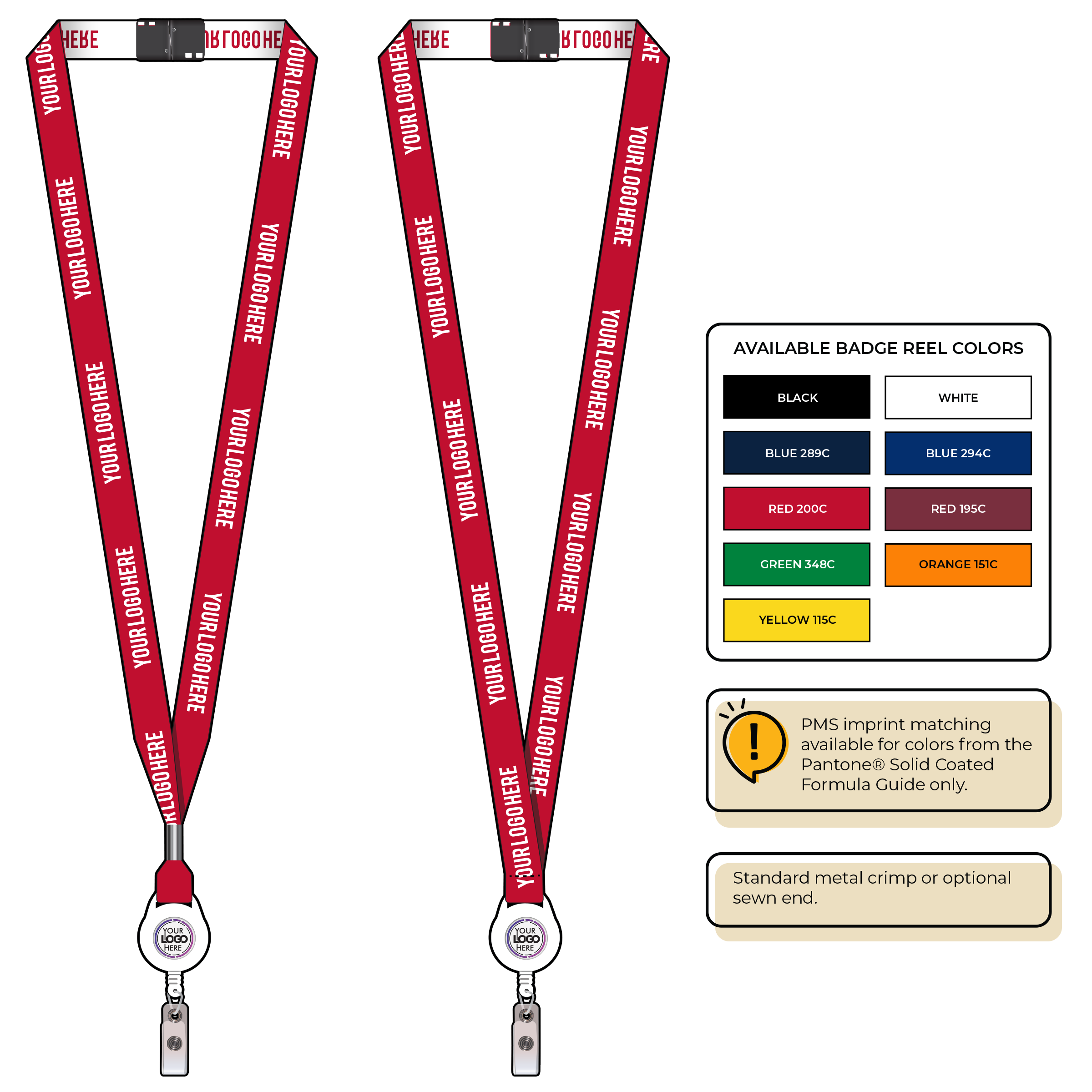BH0022 | 5/8" Woven Lanyards :: NON-STANDARD END ATTACHMENTS