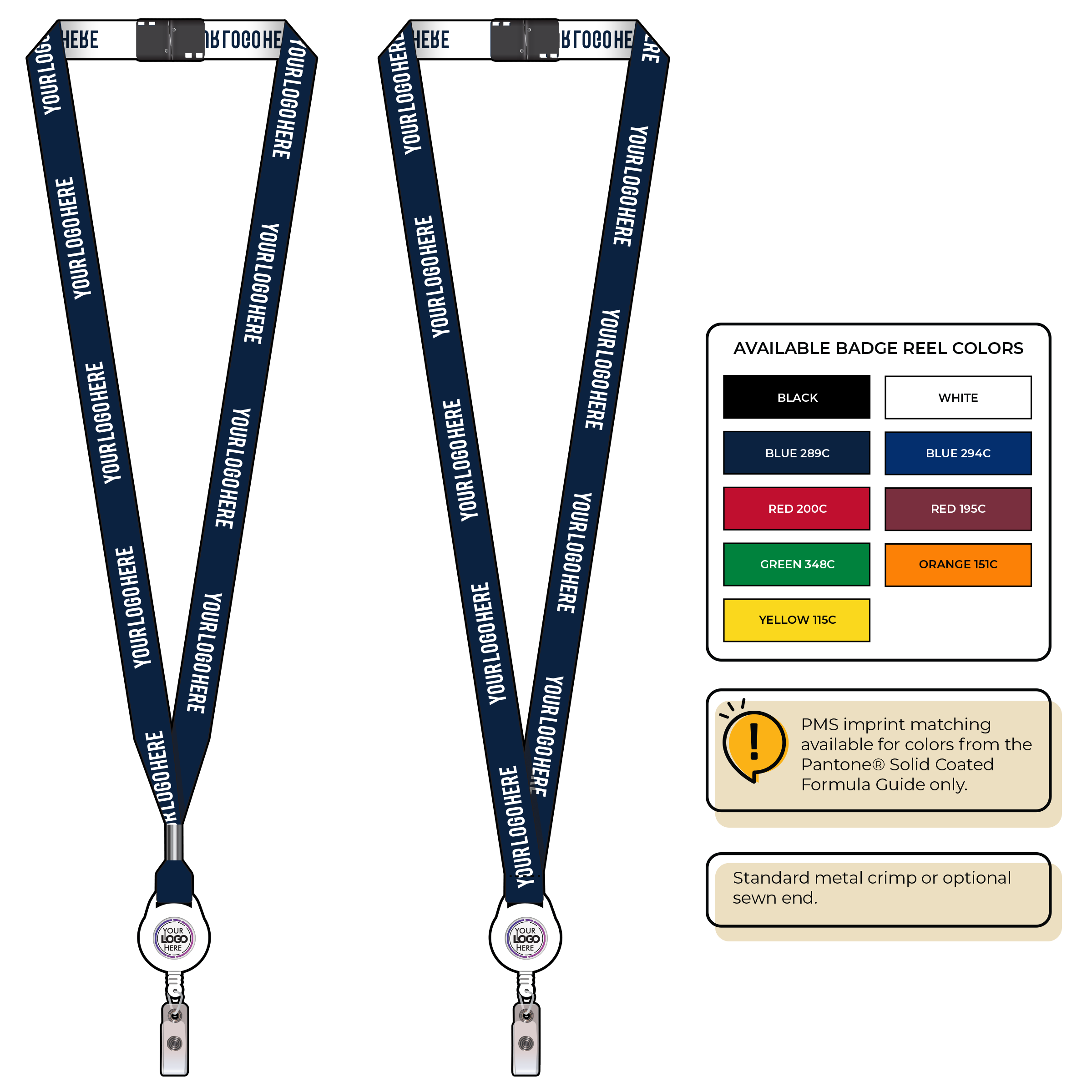 BH0022 | 5/8" Woven Lanyards :: NON-STANDARD END ATTACHMENTS