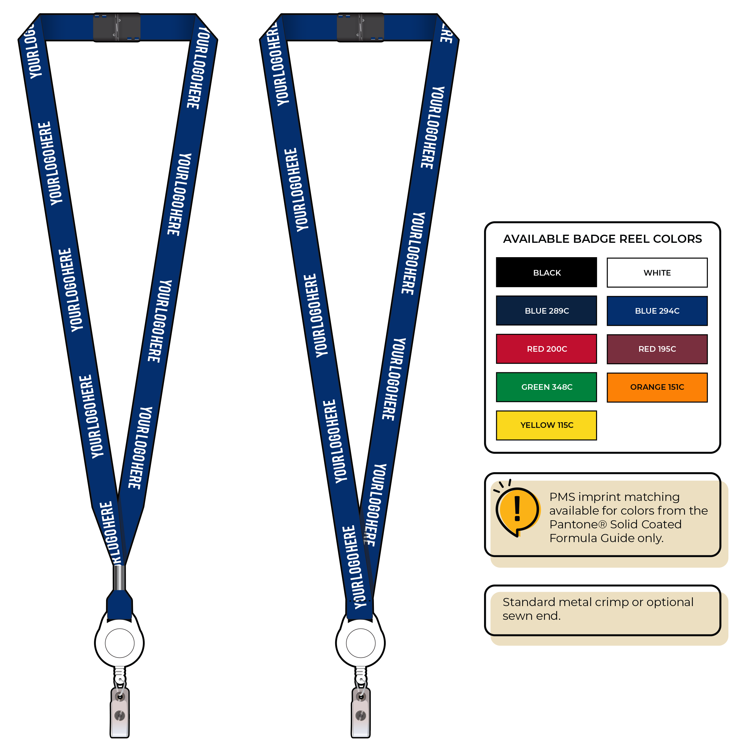 BH0012 | 5/8" MicroWeave Silkscreen Lanyards :: NON-STANDARD END ATTACHMENTS