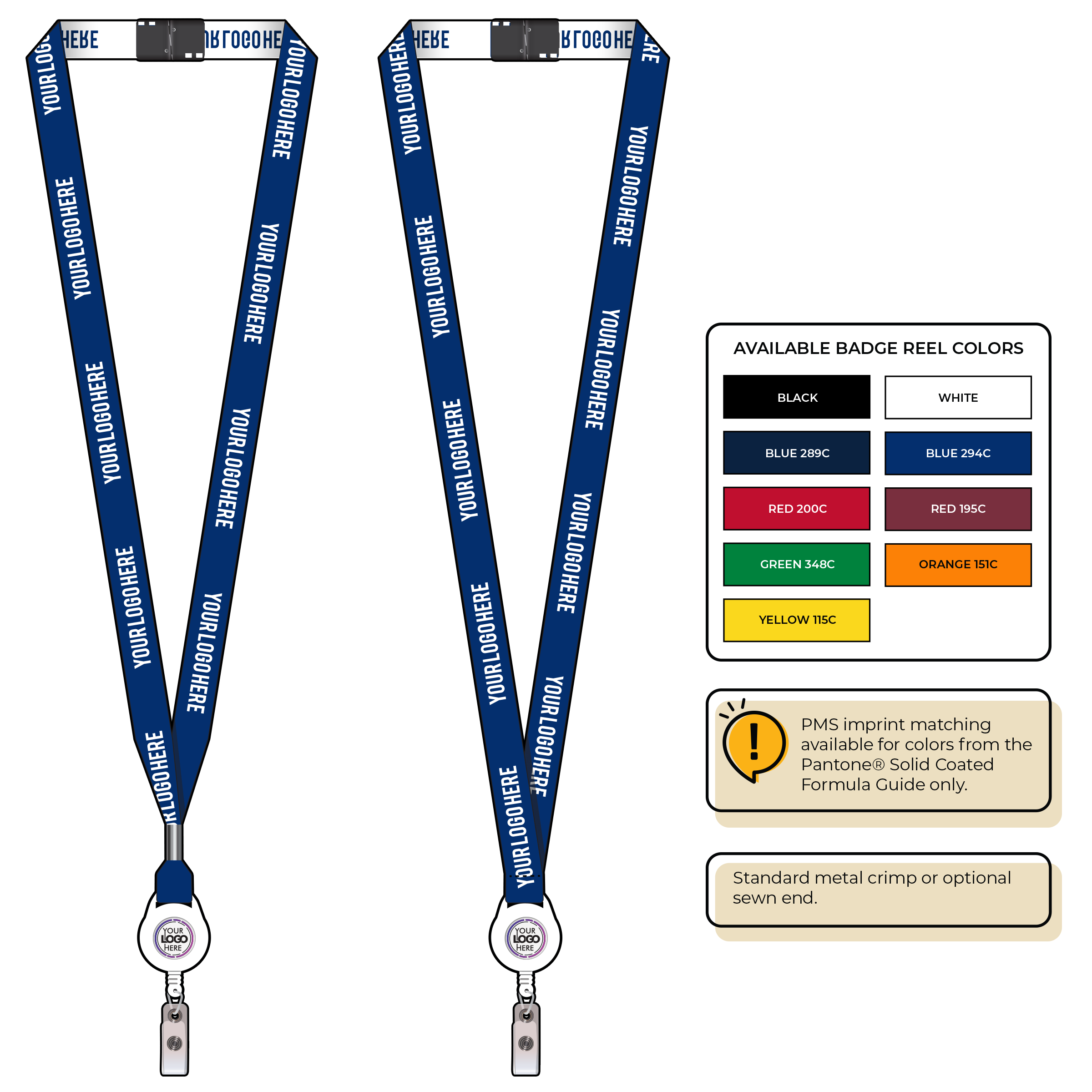 BH0022 | 5/8" Woven Lanyards :: NON-STANDARD END ATTACHMENTS