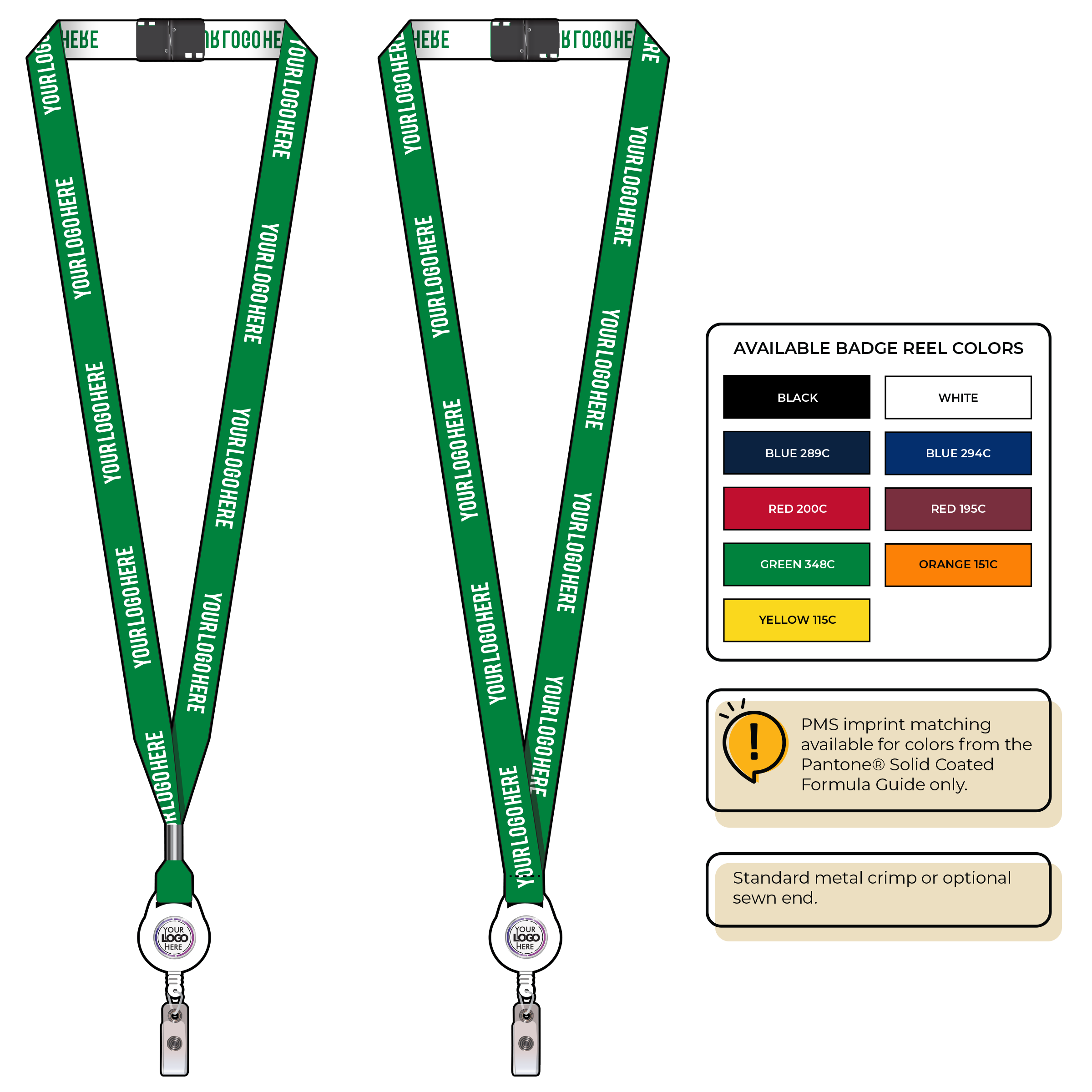 BH0022 | 5/8" Woven Lanyards :: NON-STANDARD END ATTACHMENTS