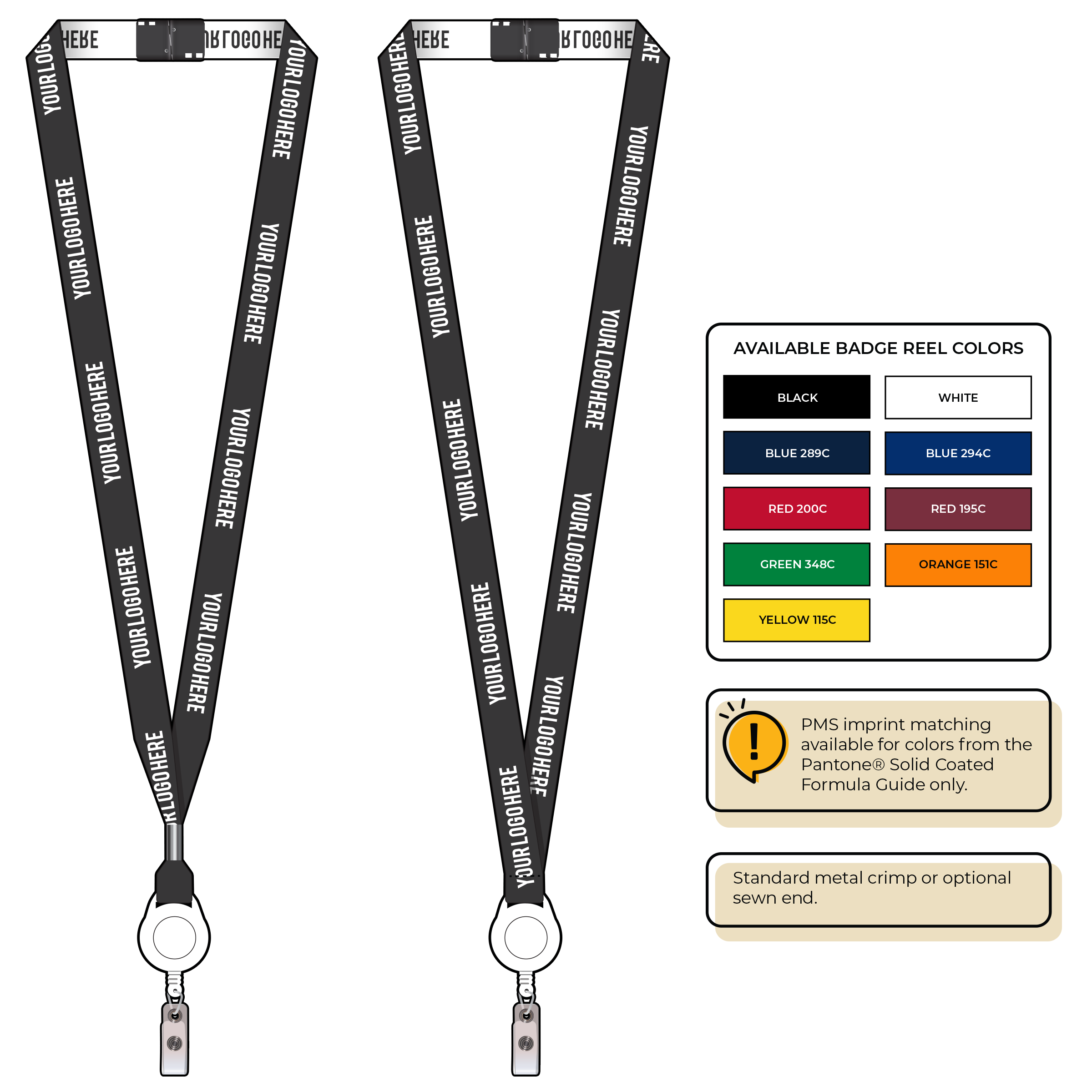 BH0022 | 5/8" Woven Lanyards :: NON-STANDARD END ATTACHMENTS