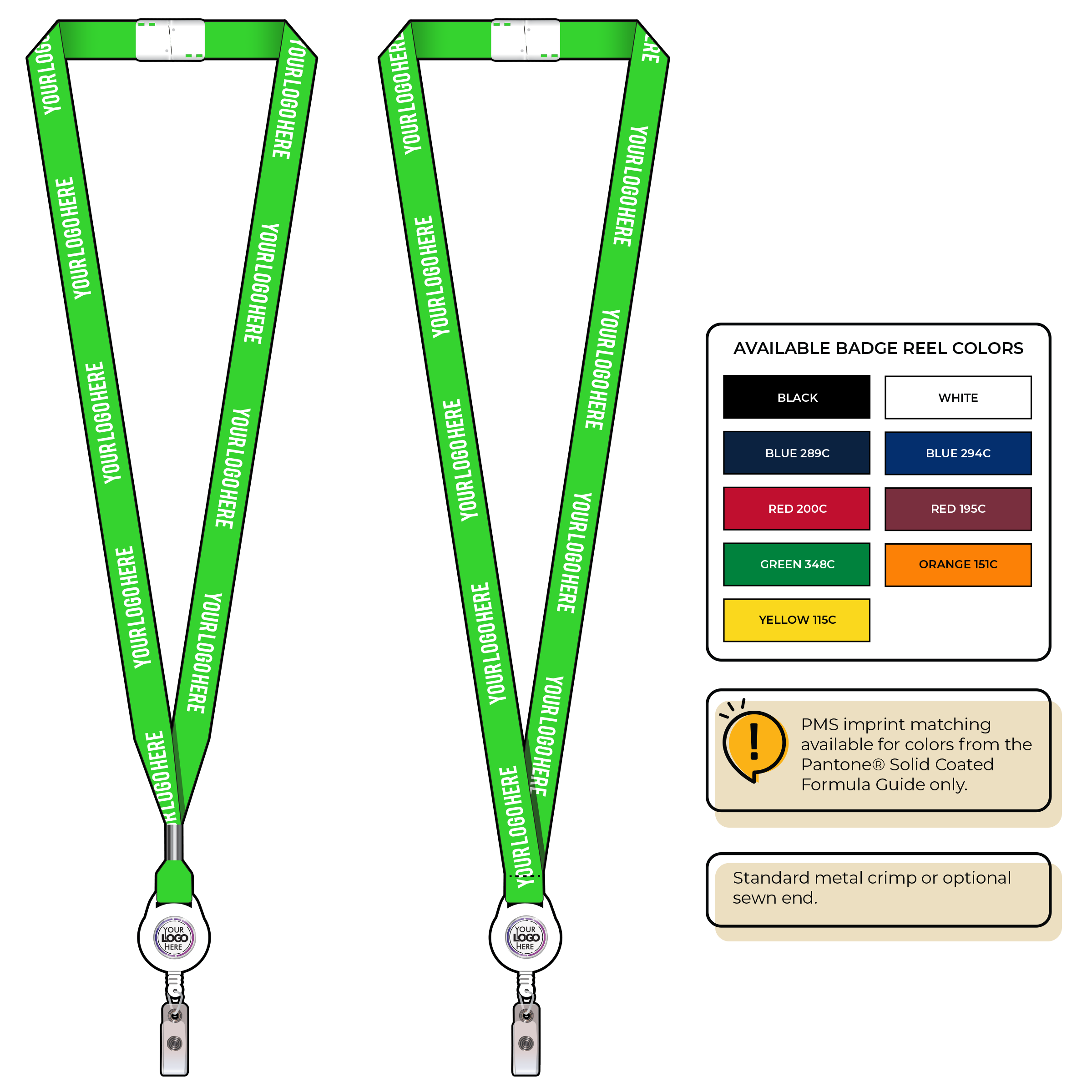BHN012 | 5/8" Neon MicroWeave Silkscreen Lanyards :: NON-STANDARD END ATTACHMENTS