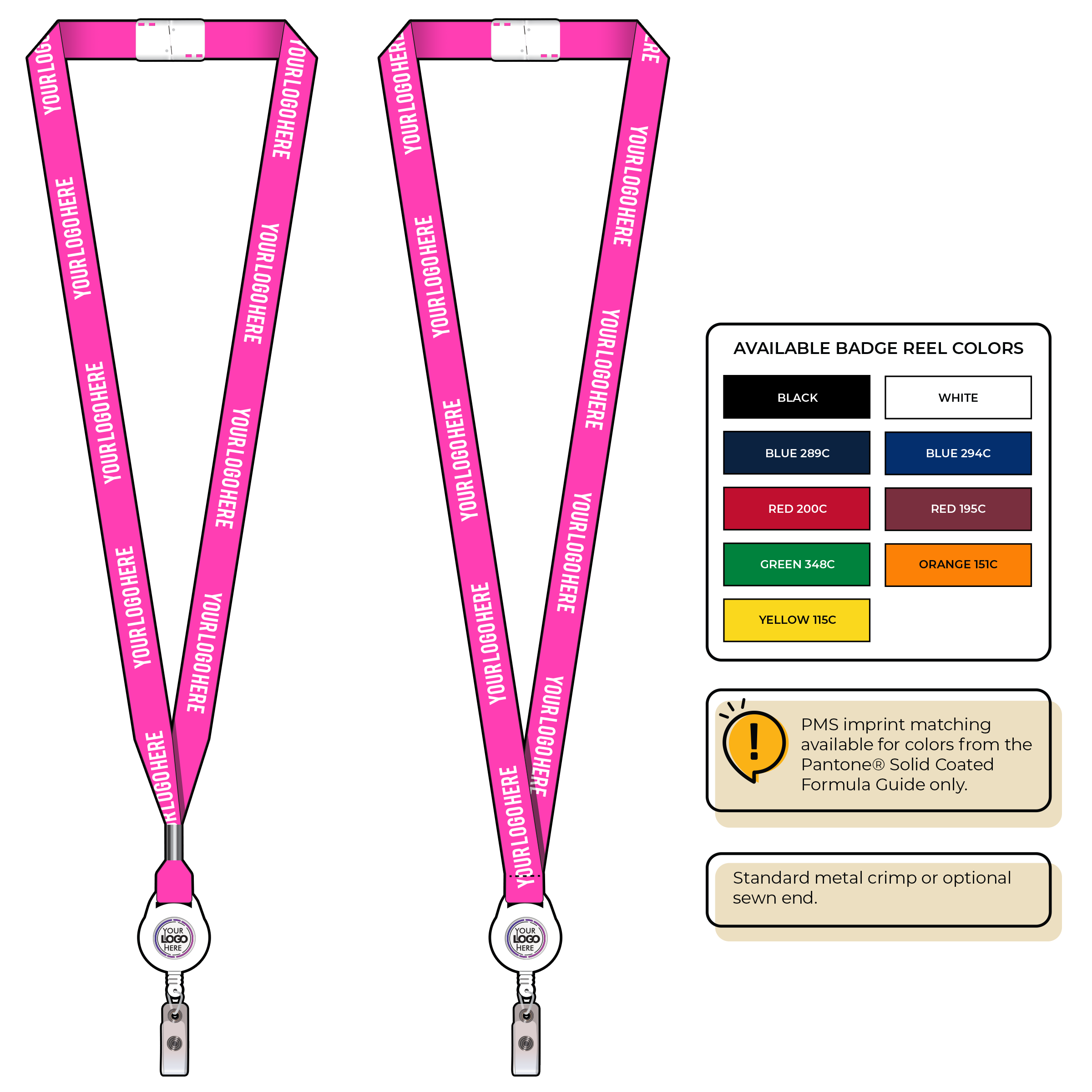BHN012 | 5/8" Neon MicroWeave Silkscreen Lanyards :: NON-STANDARD END ATTACHMENTS