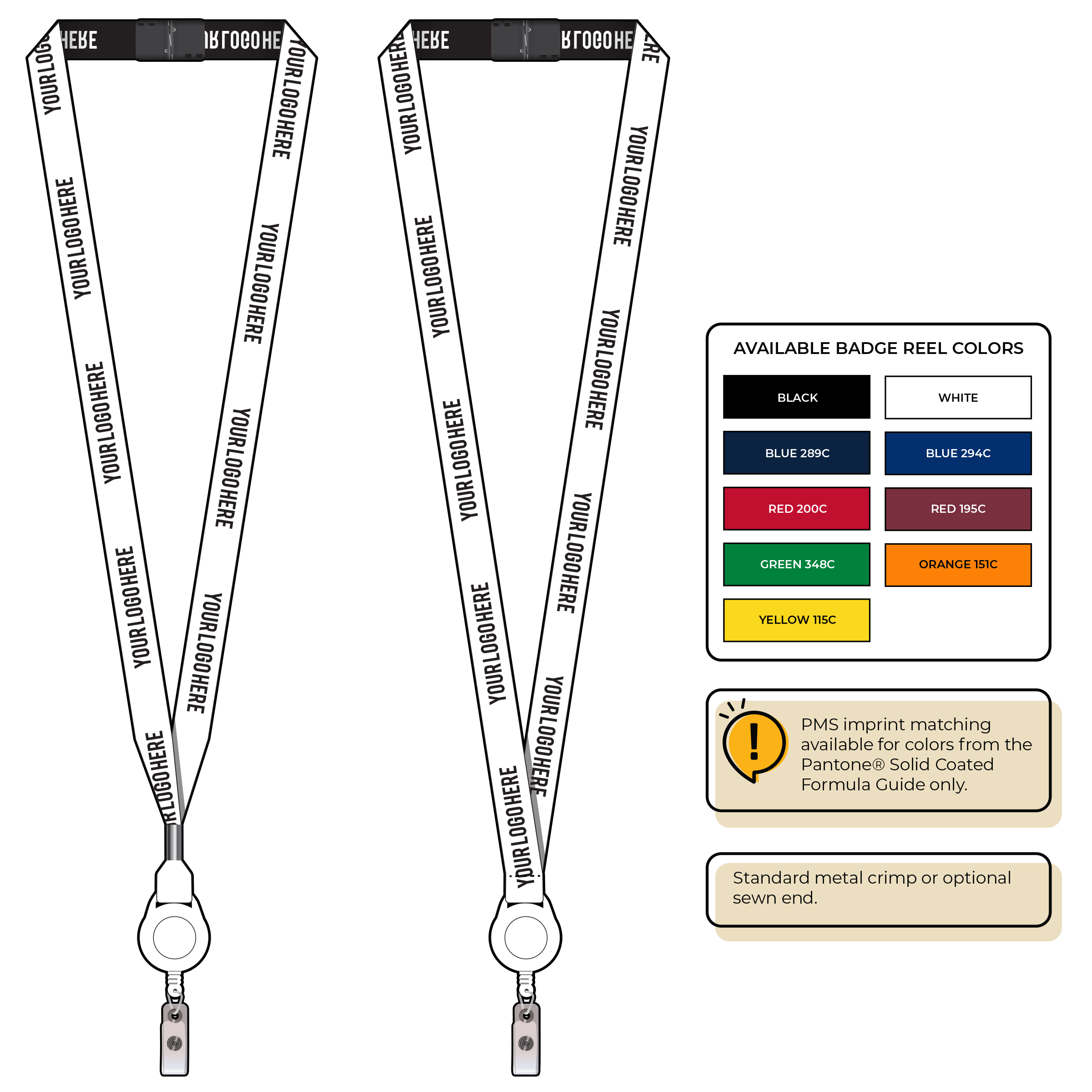 BH0022 | 5/8" Woven Lanyards :: NON-STANDARD END ATTACHMENTS