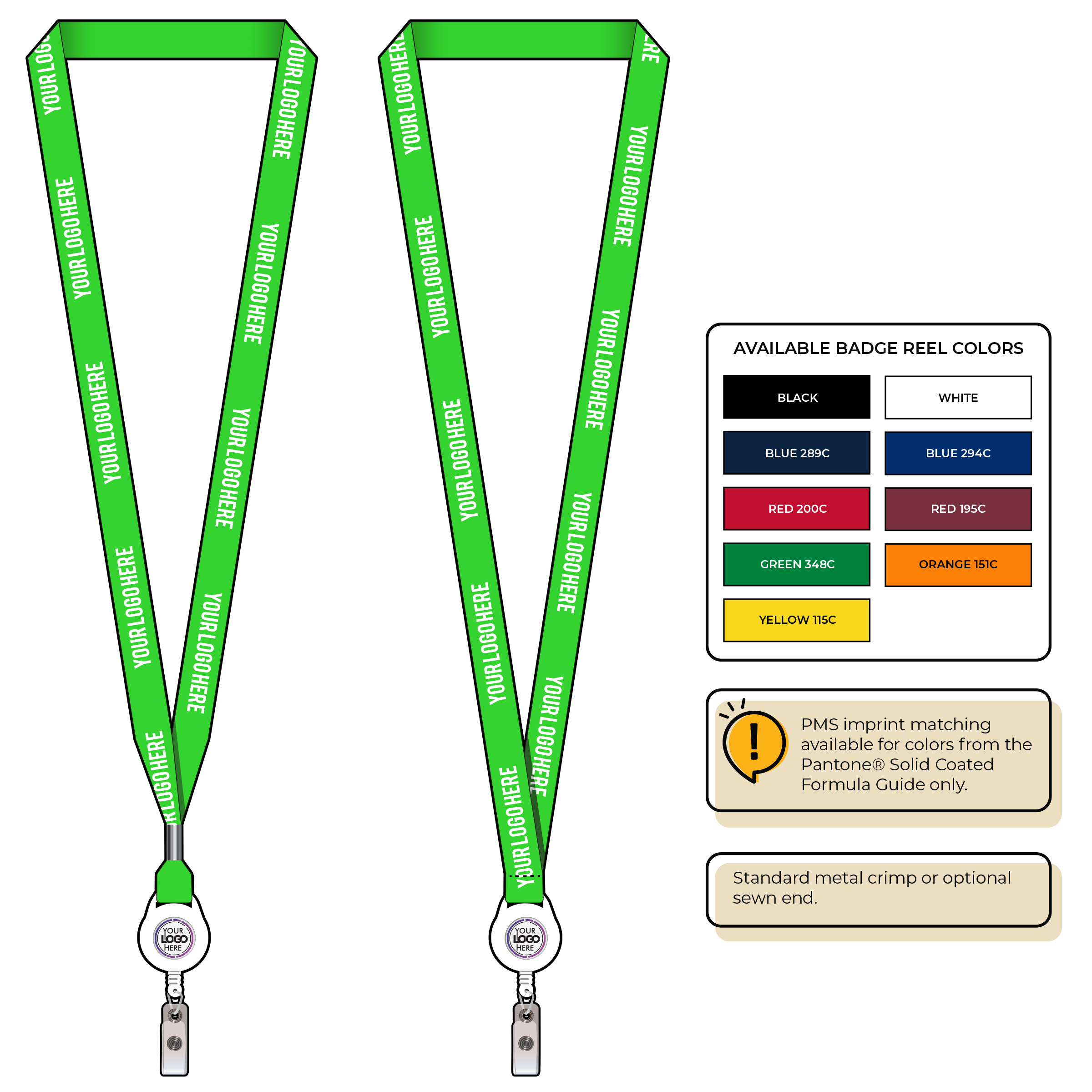 BHN012 | 5/8" Neon MicroWeave Silkscreen Lanyards :: NON-STANDARD END ATTACHMENTS