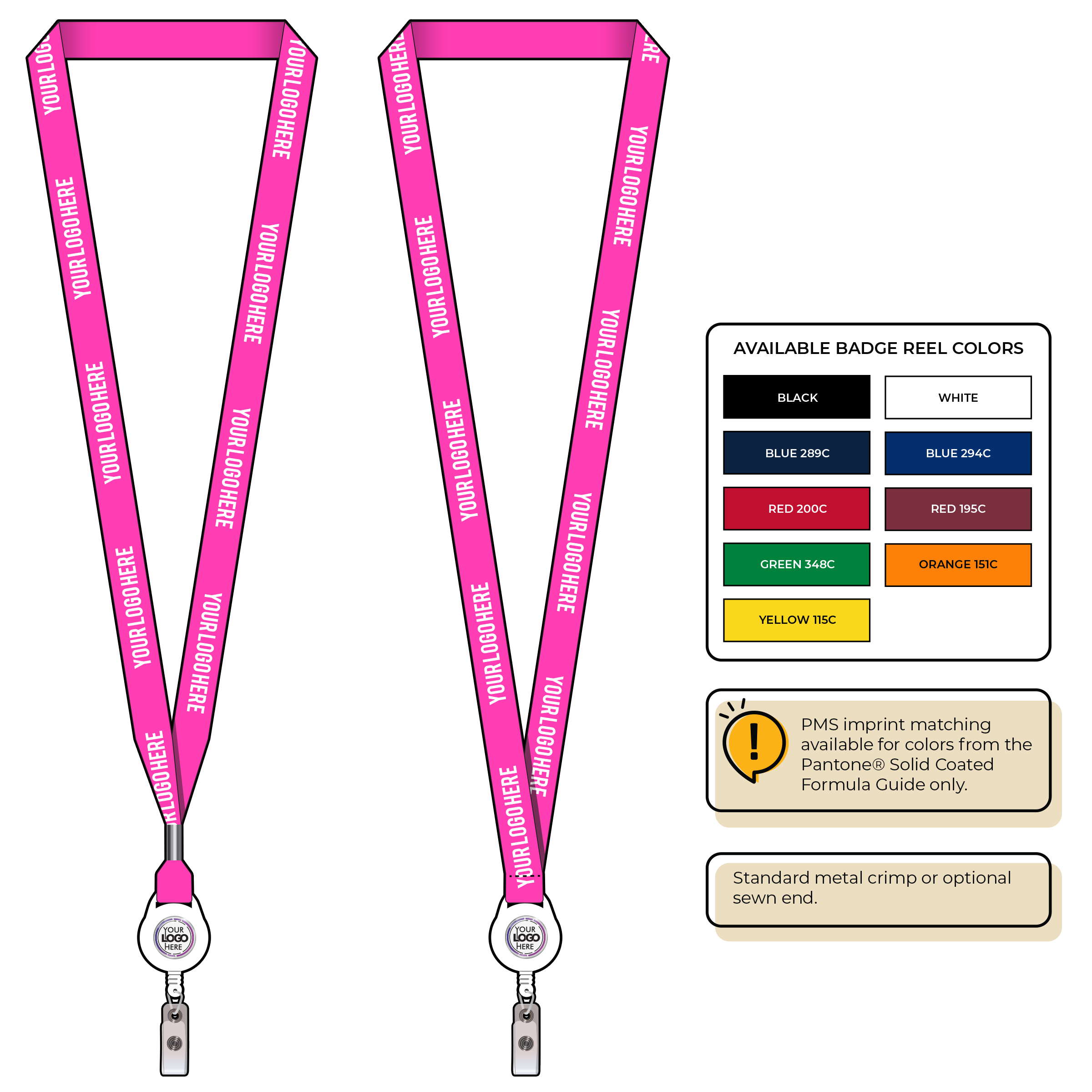 BHN012 | 5/8" Neon MicroWeave Silkscreen Lanyards :: NON-STANDARD END ATTACHMENTS