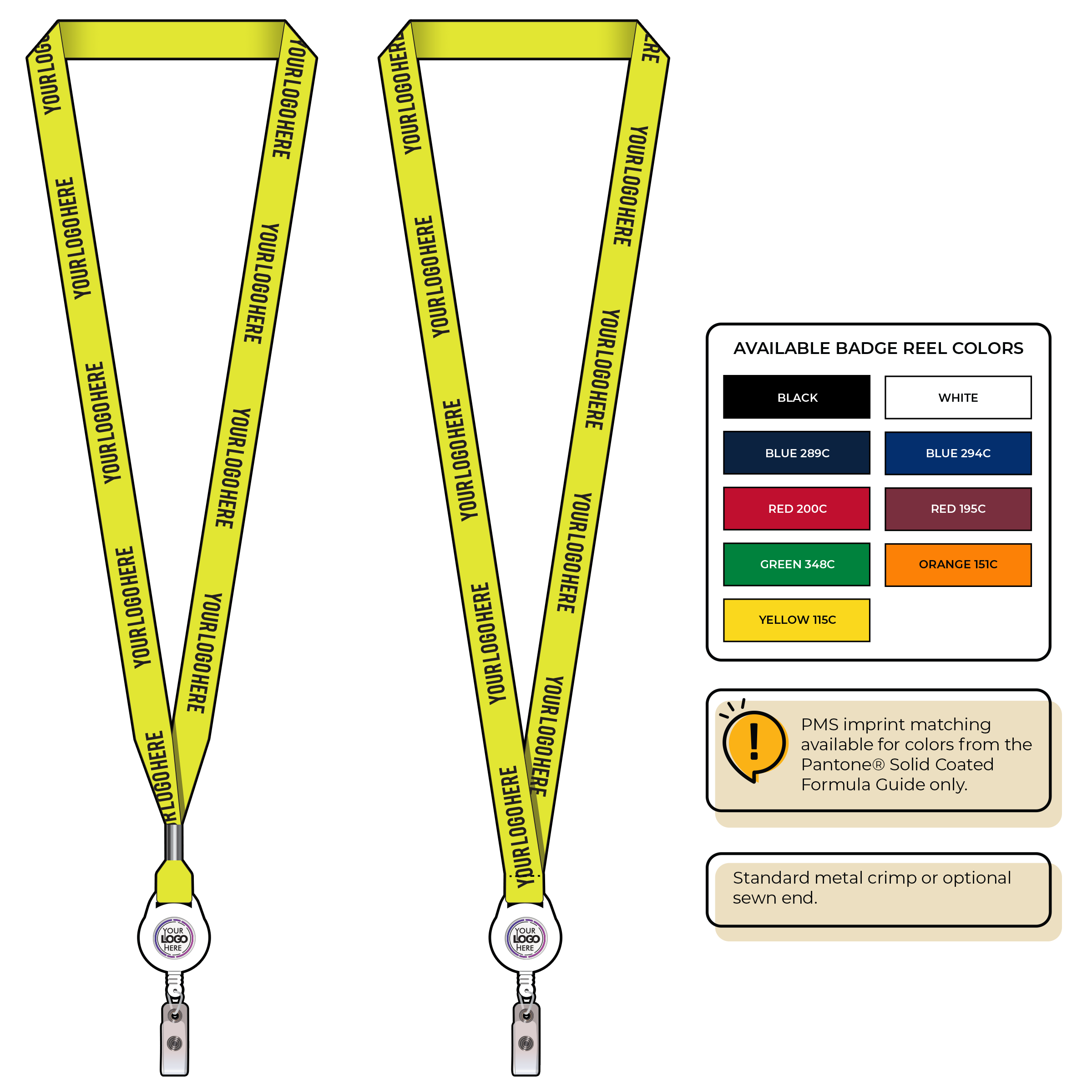 BHN012 | 5/8" Neon MicroWeave Silkscreen Lanyards :: NON-STANDARD END ATTACHMENTS