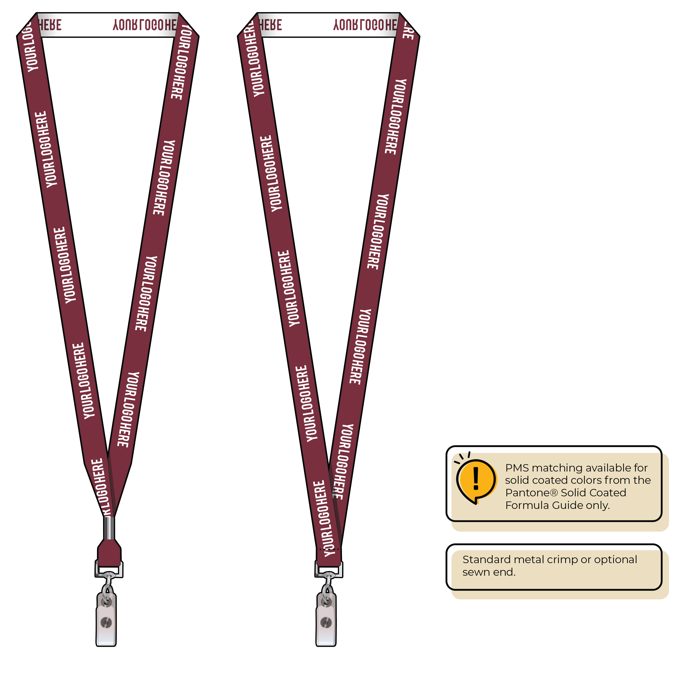 BH0022 | 5/8" Woven Lanyards :: NON-STANDARD END ATTACHMENTS