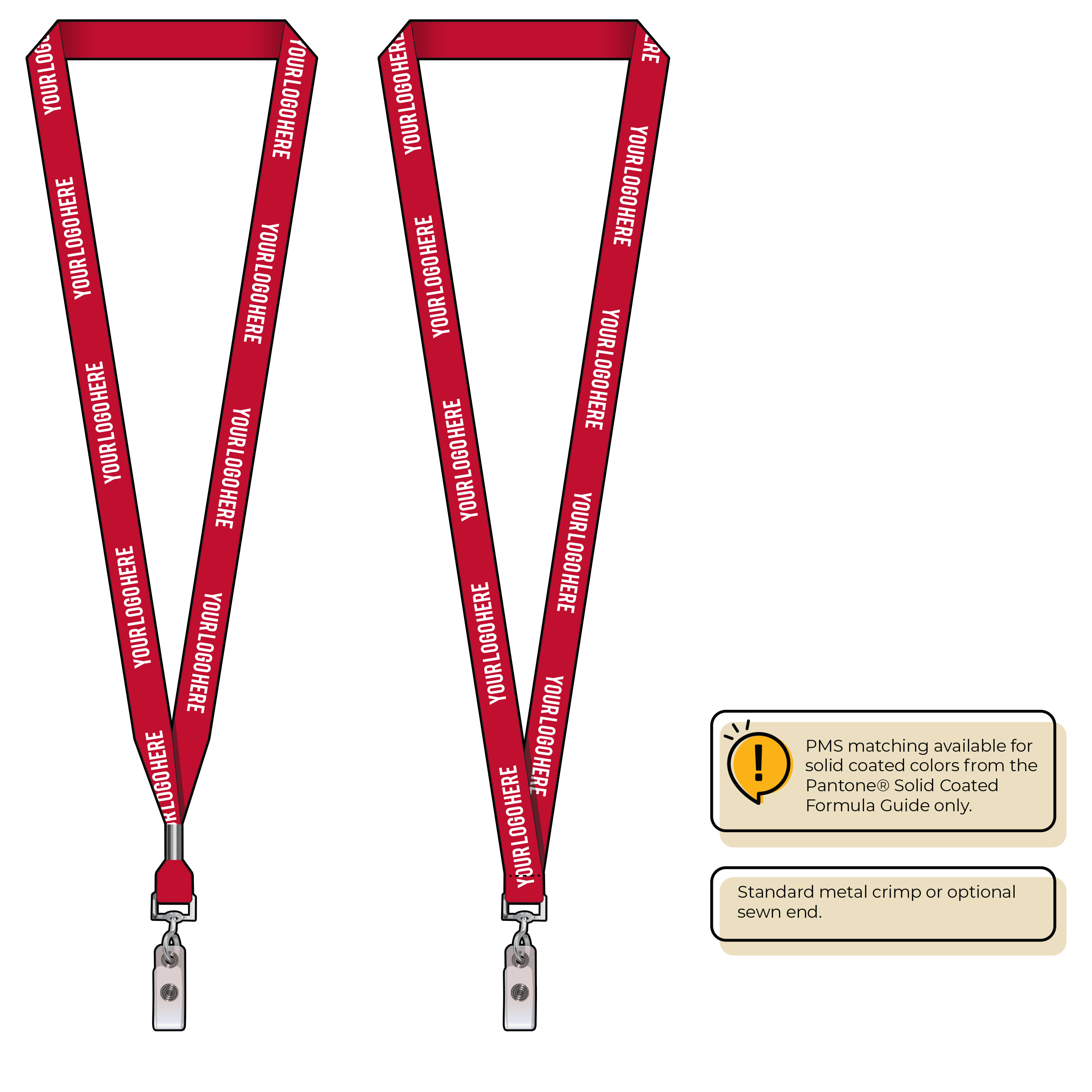 BH0012 | 5/8" MicroWeave Silkscreen Lanyards :: NON-STANDARD END ATTACHMENTS