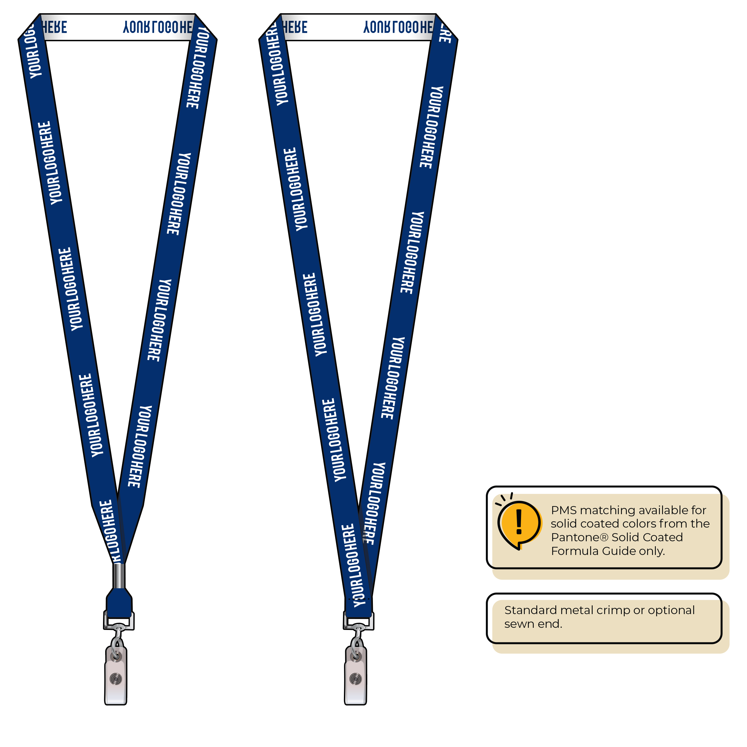 BH0022 | 5/8" Woven Lanyards :: NON-STANDARD END ATTACHMENTS