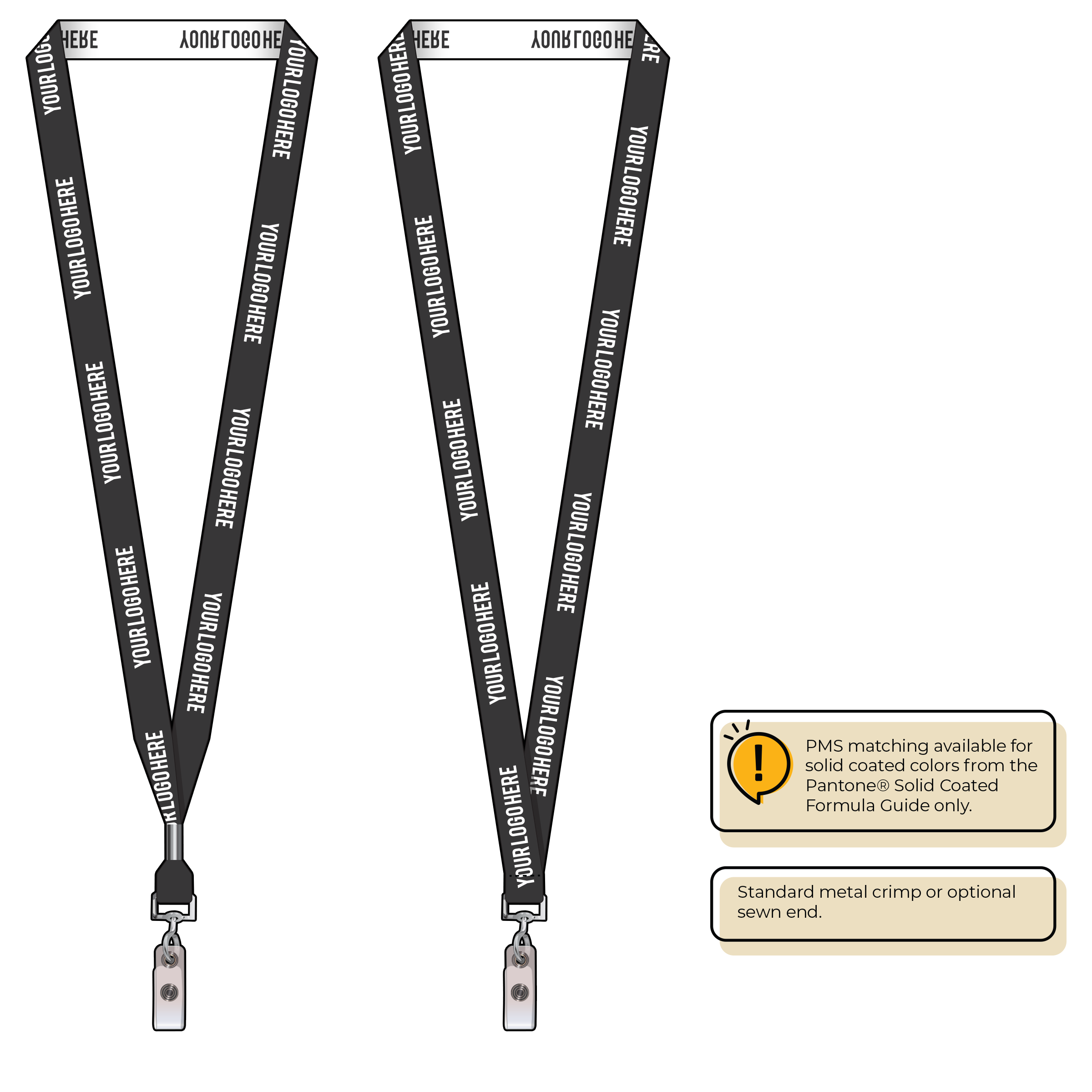 BH0022 | 5/8" Woven Lanyards :: NON-STANDARD END ATTACHMENTS