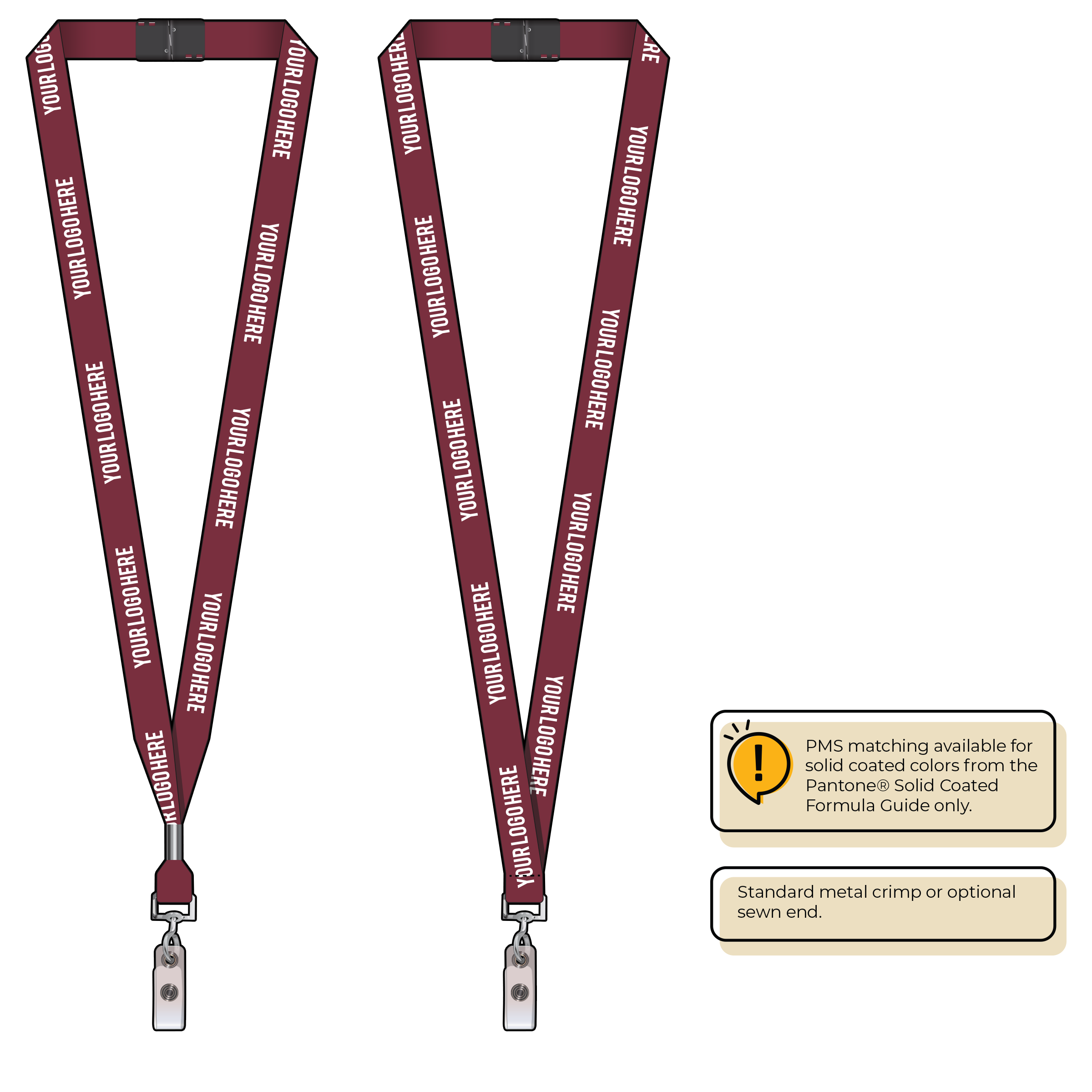 BH0012 | 5/8" MicroWeave Silkscreen Lanyards :: NON-STANDARD END ATTACHMENTS