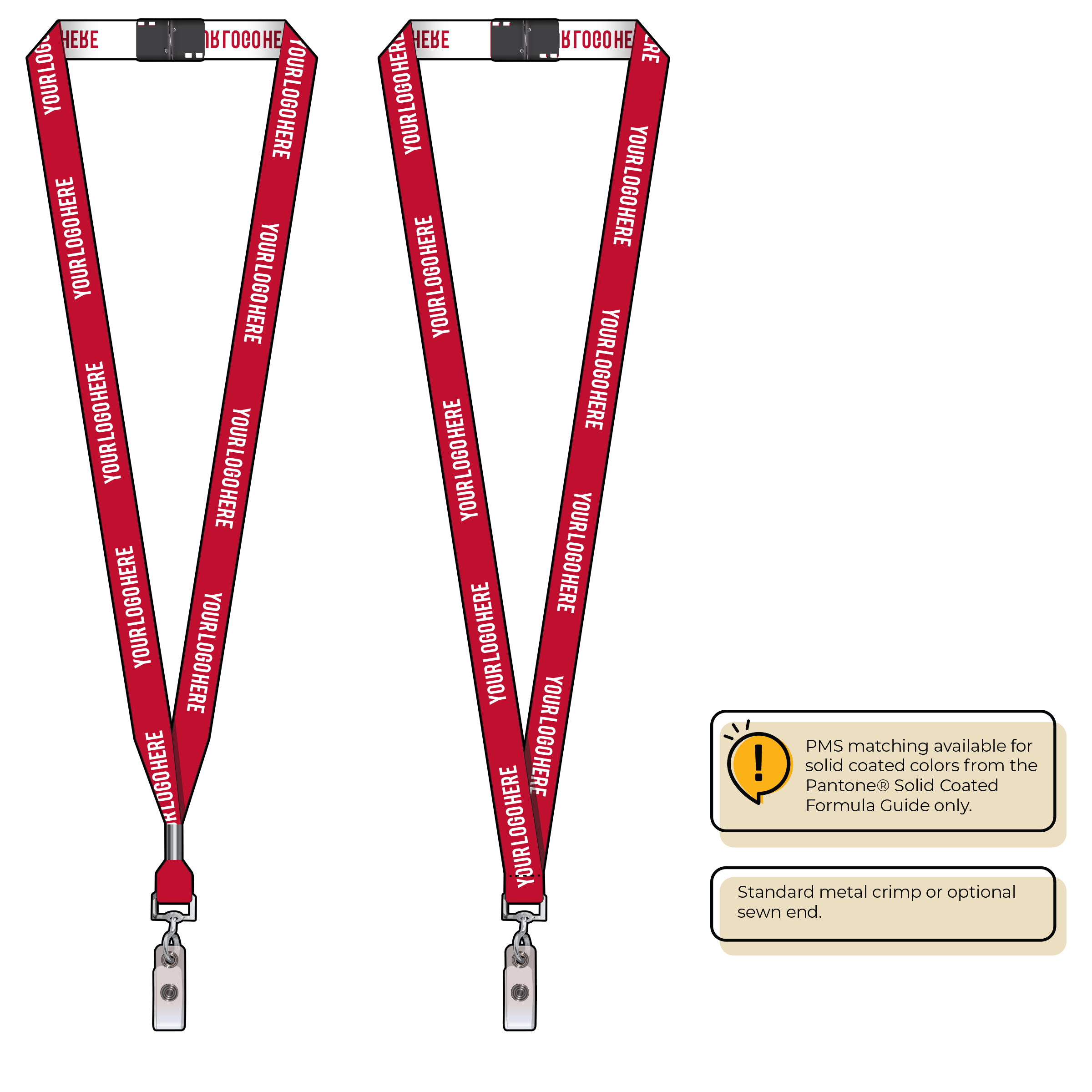 BH0022 | 5/8" Woven Lanyards :: NON-STANDARD END ATTACHMENTS