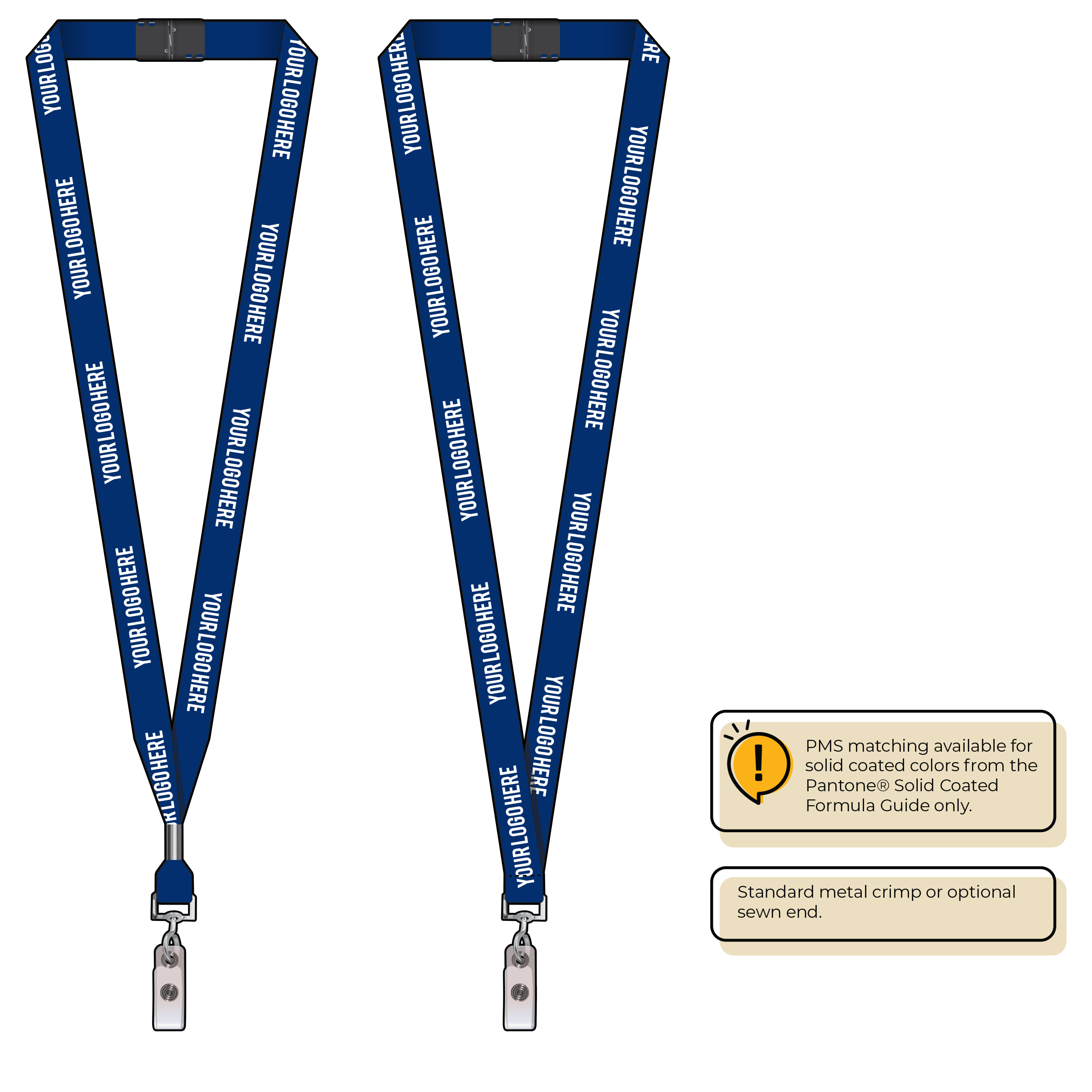 BH0012 | 5/8" MicroWeave Silkscreen Lanyards :: NON-STANDARD END ATTACHMENTS