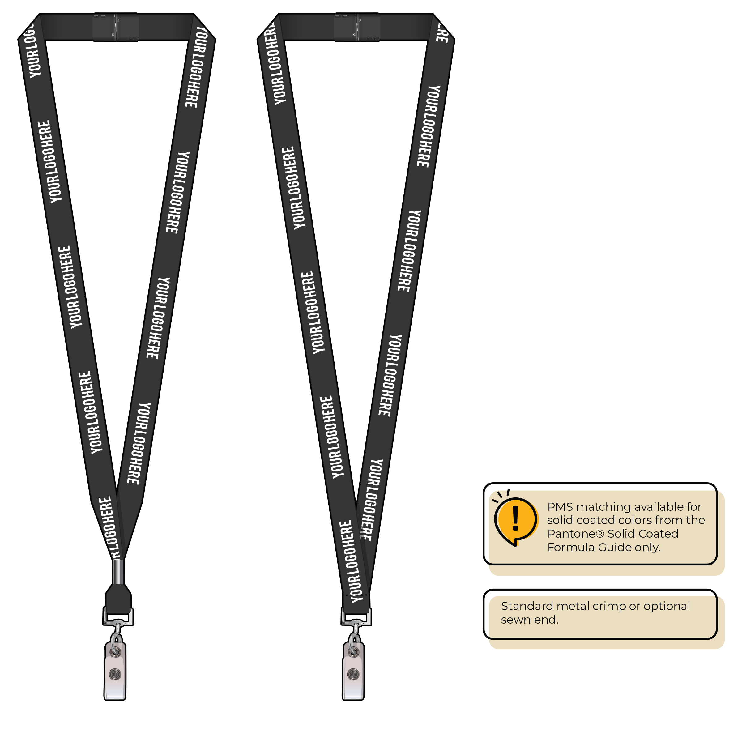 BH0012 | 5/8" MicroWeave Silkscreen Lanyards :: NON-STANDARD END ATTACHMENTS